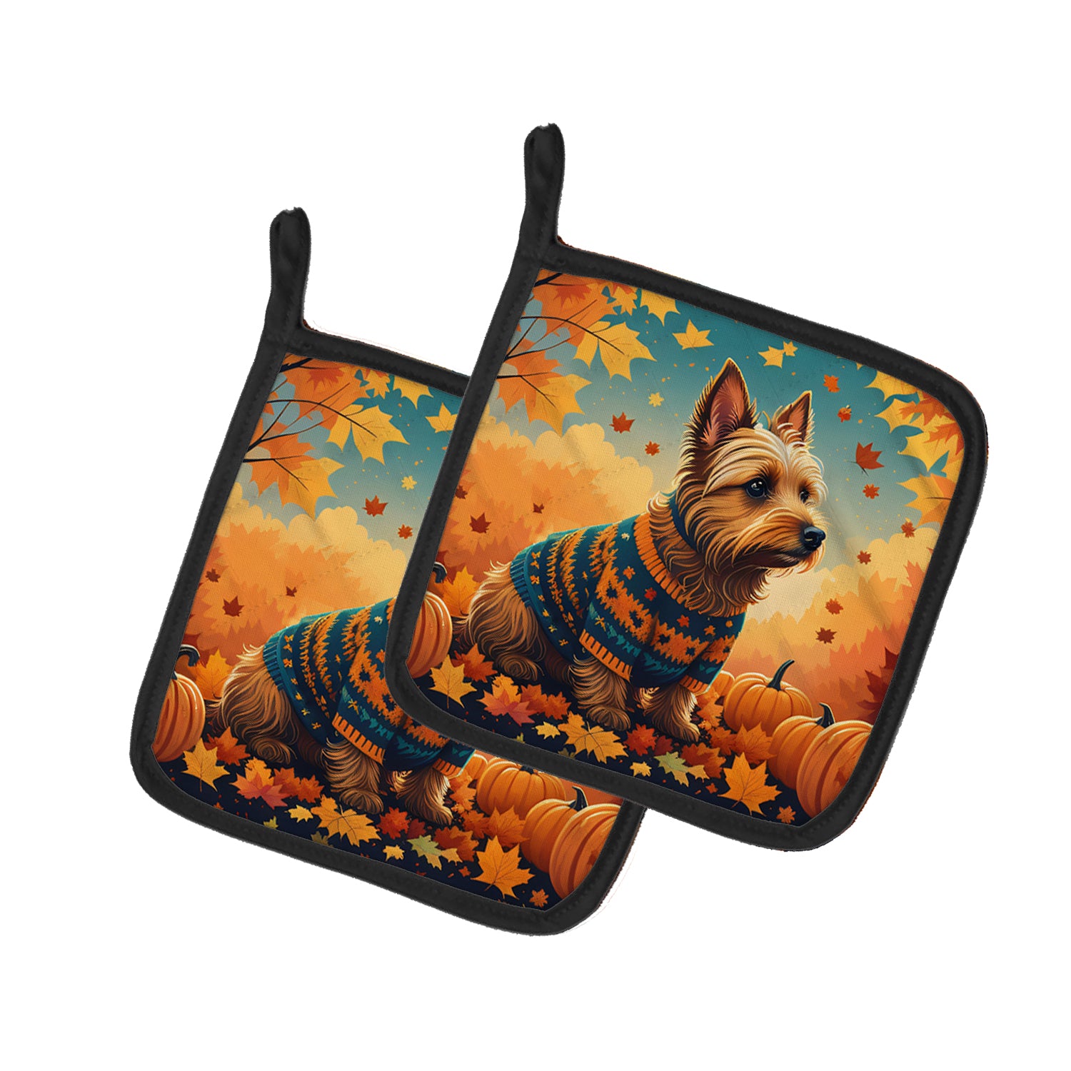 Buy this Australian Terrier Terrier Fall Pair of Pot Holders