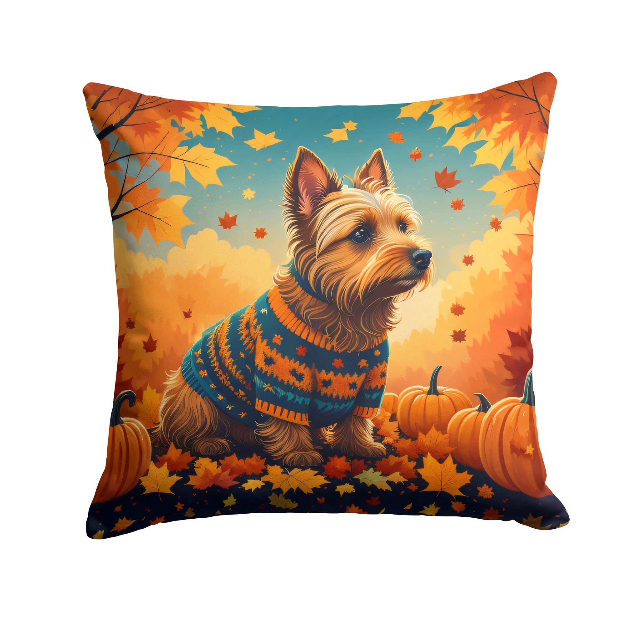 Buy this Australian Terrier Terrier Fall Fabric Decorative Pillow