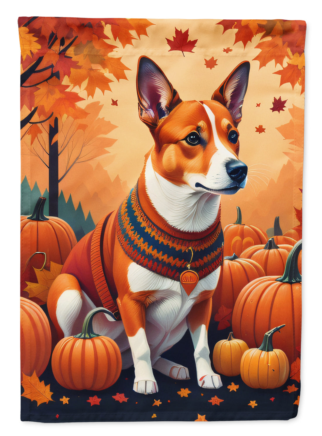 Buy this Red Basenji Fall House Flag