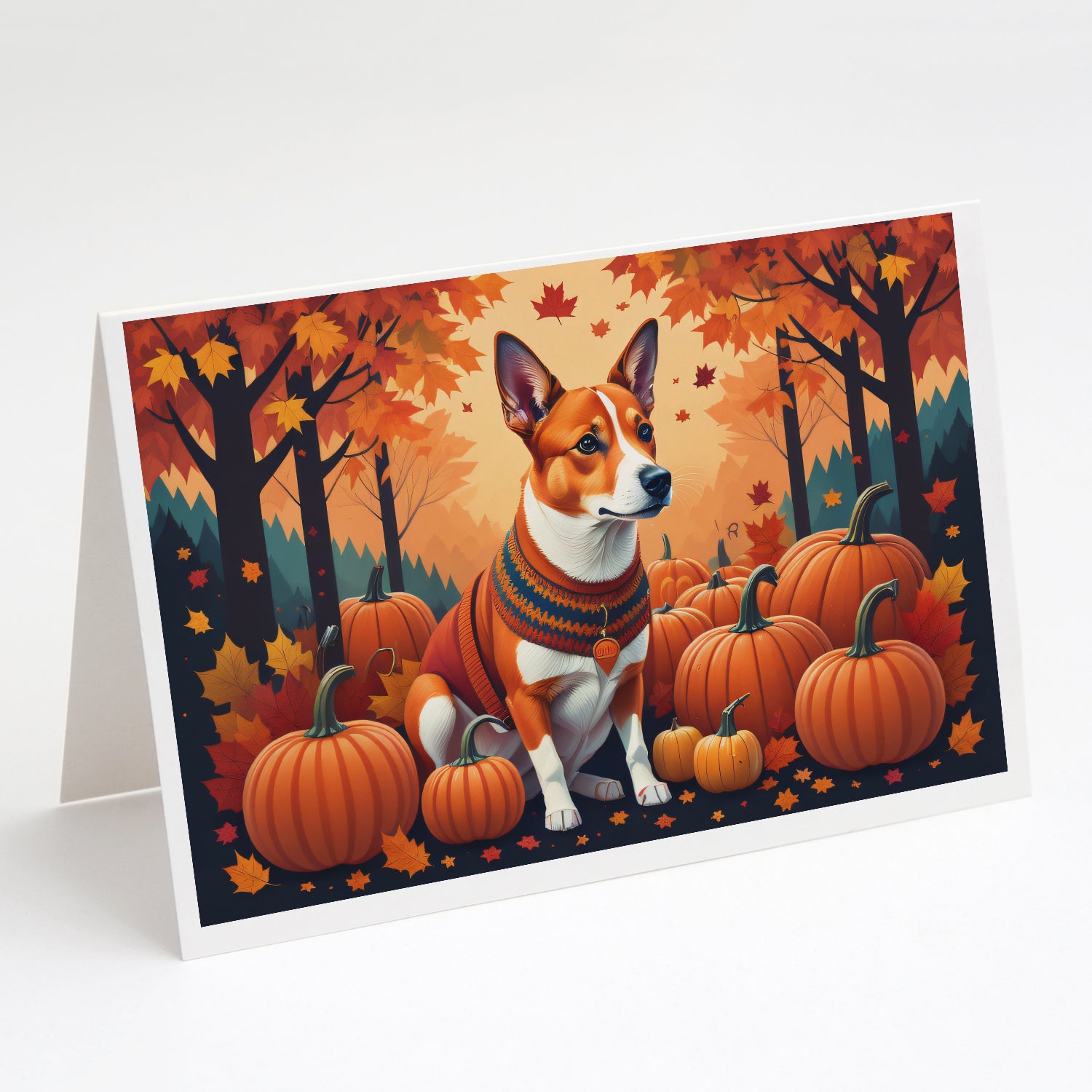 Buy this Red Basenji Fall Greeting Cards and Envelopes Pack of 8