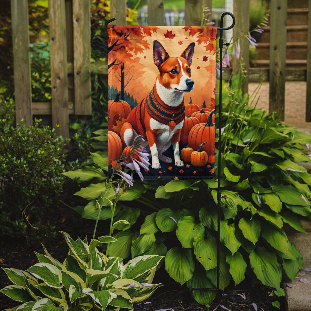 Red Basenji Fall Garden Flag  the-store.com.