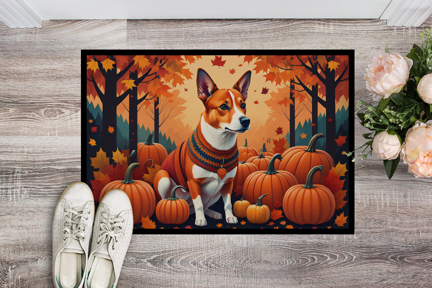 Buy this Red Basenji Fall Indoor or Outdoor Mat 24x36