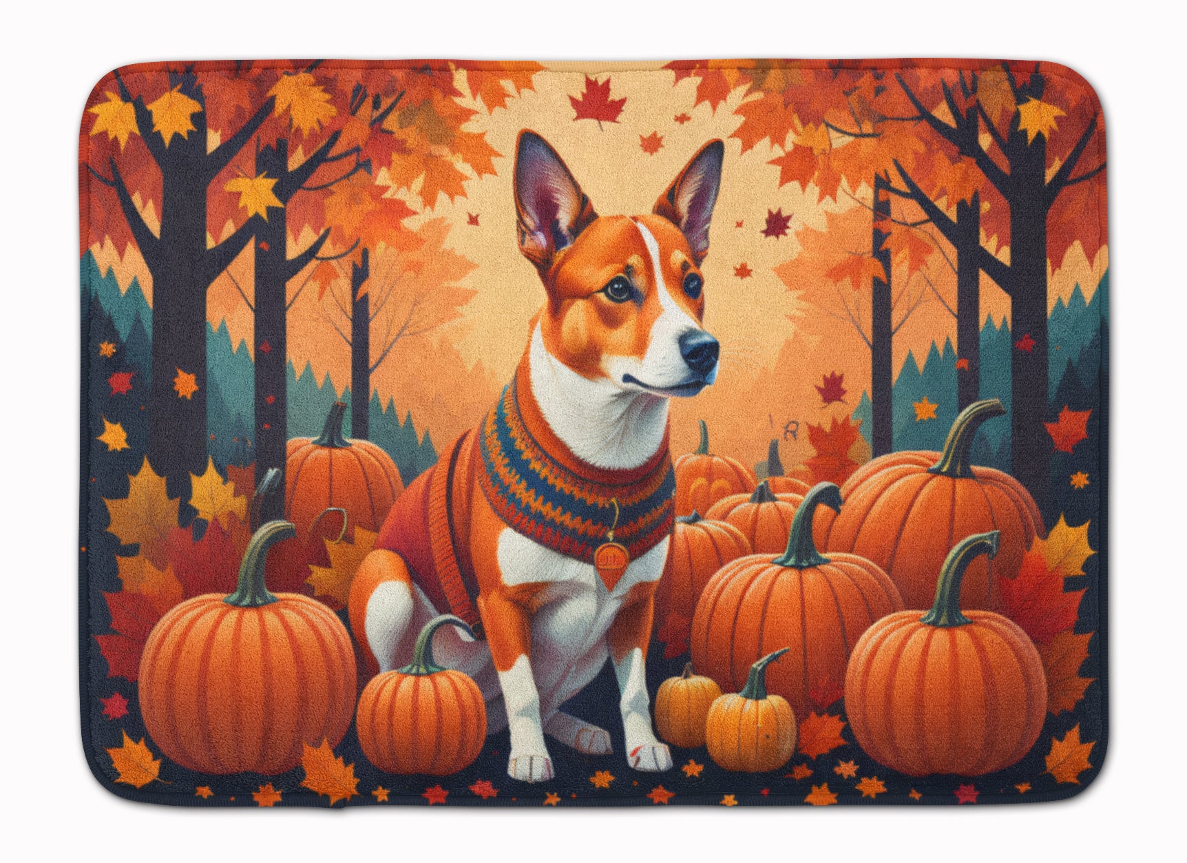 Buy this Red Basenji Fall Memory Foam Kitchen Mat