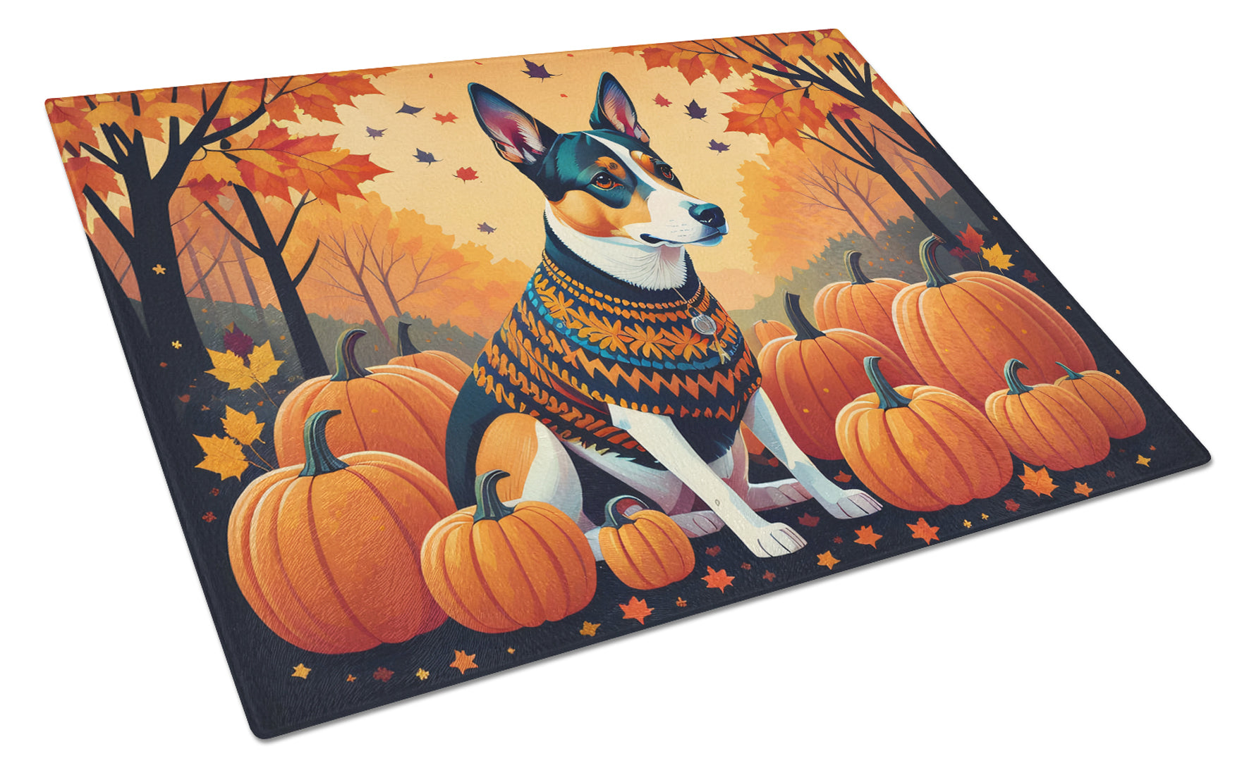 Buy this Basenji Fall Glass Cutting Board Large