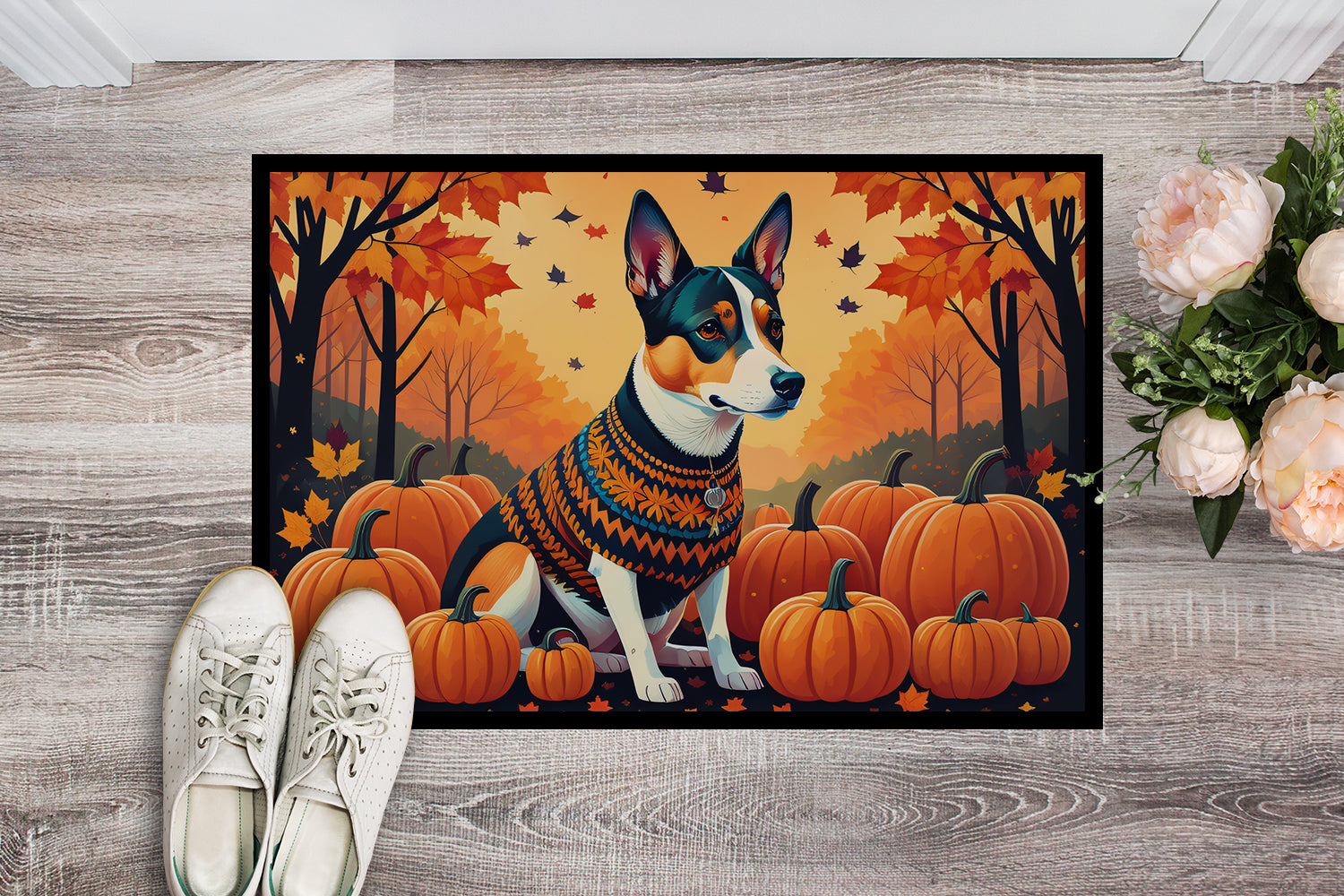 Basenji Fall Doormat 18x27  the-store.com.