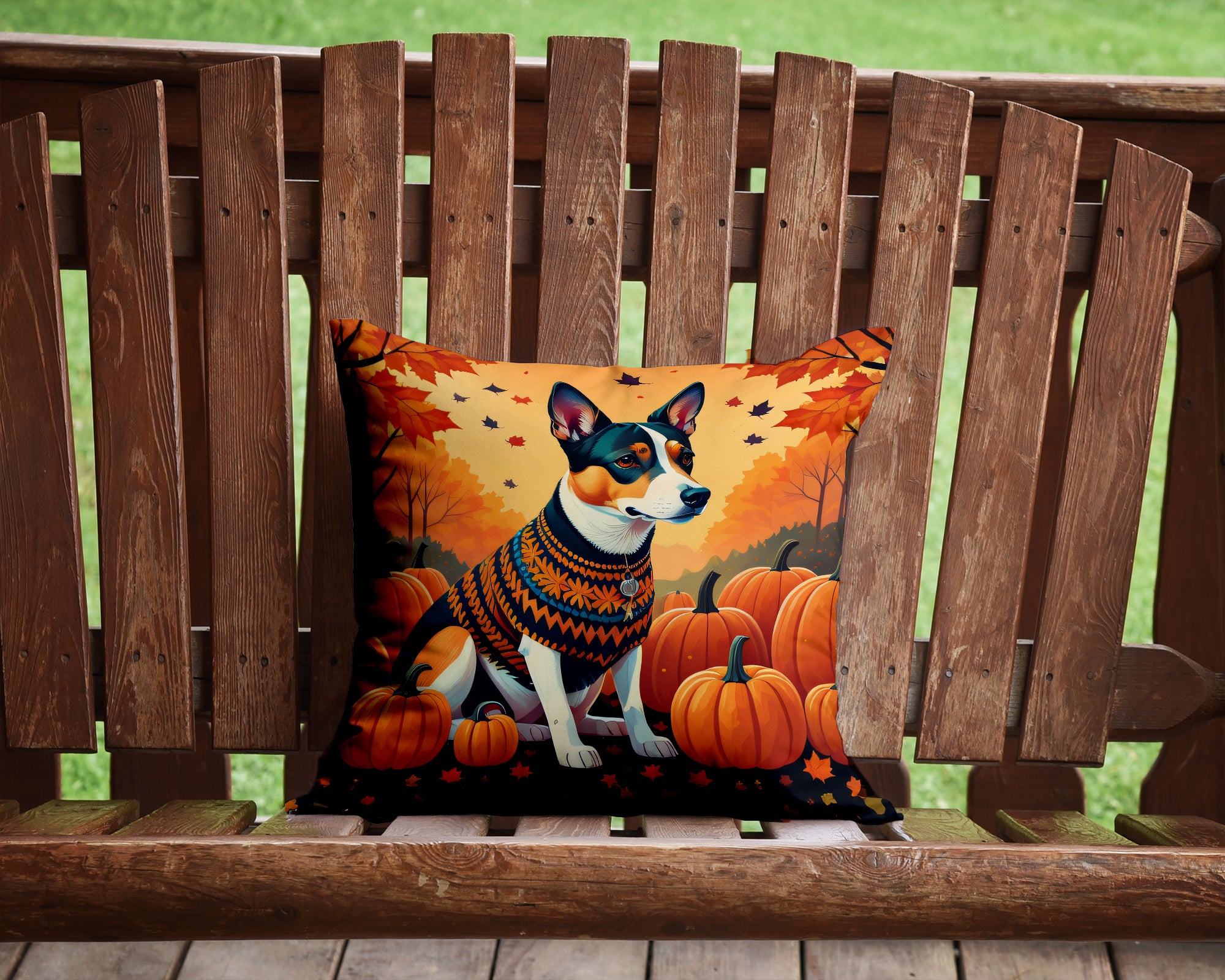 Basenji Fall Fabric Decorative Pillow  the-store.com.