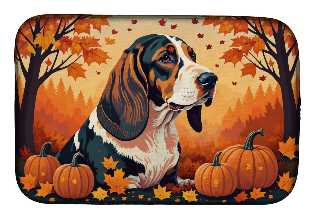 Buy this Basset Hound Fall Dish Drying Mat