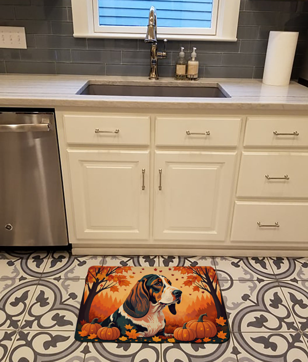 Basset Hound Fall Memory Foam Kitchen Mat