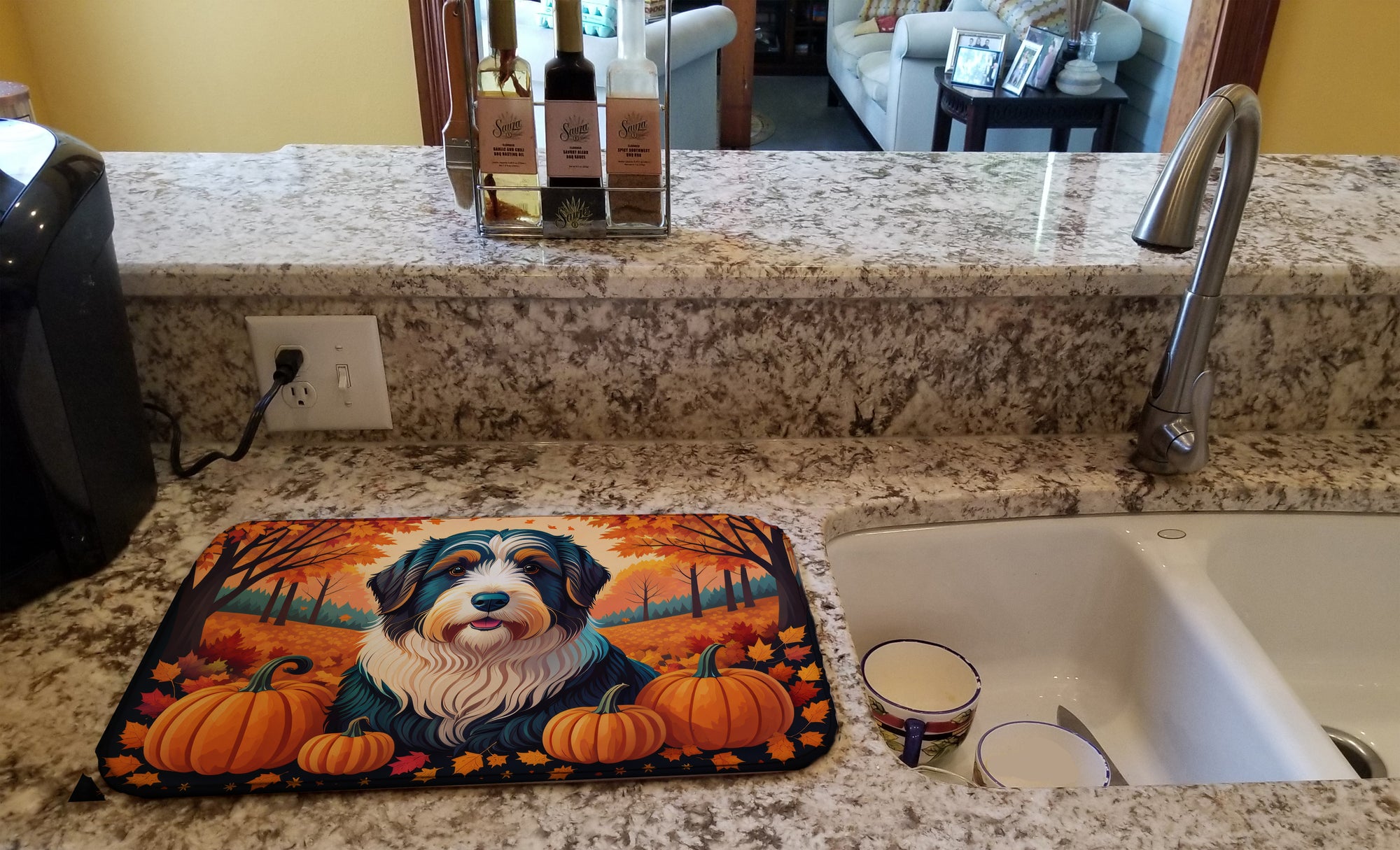 Buy this Bearded Collie Fall Dish Drying Mat