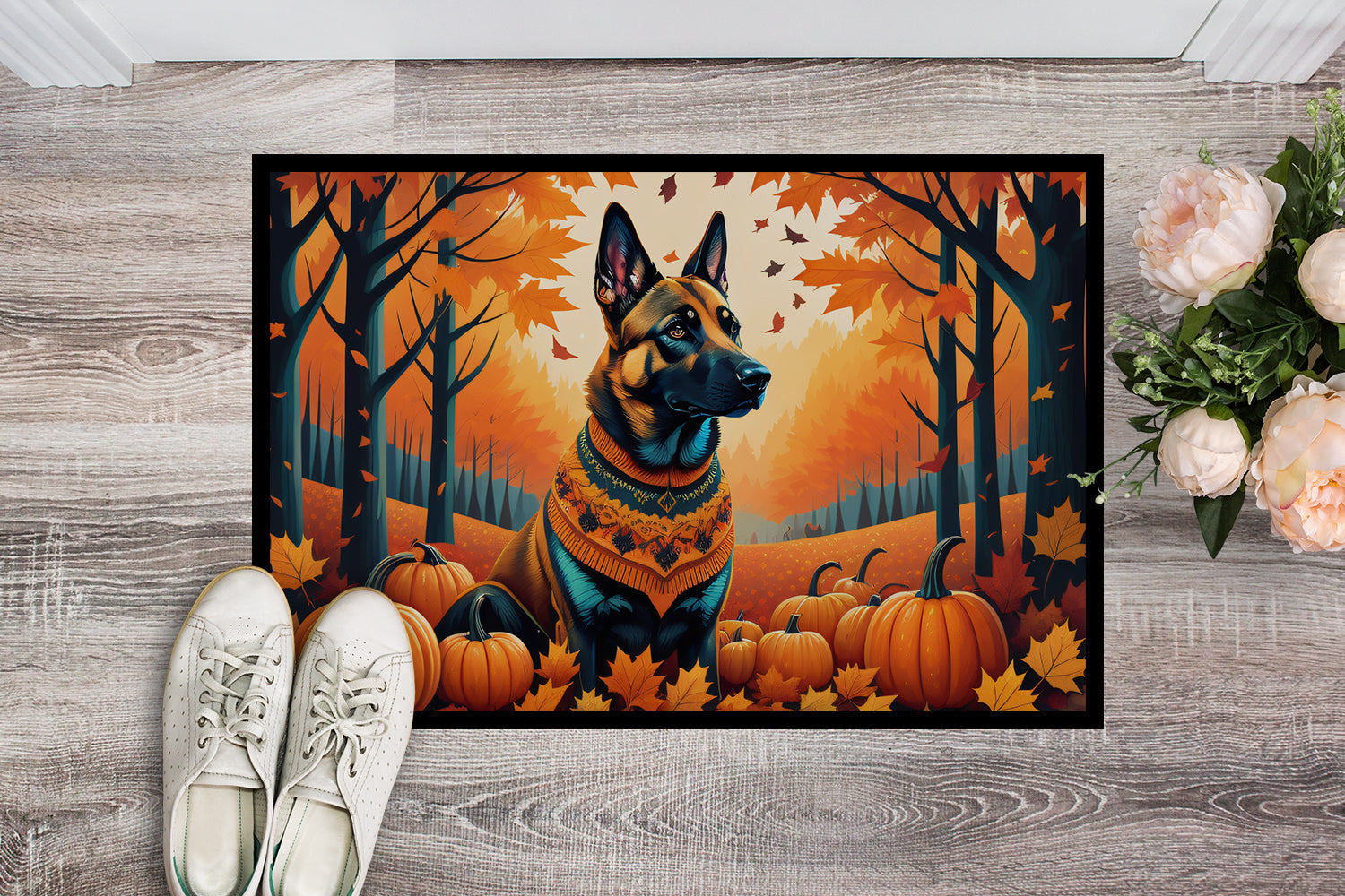 Belgian Malinois Fall Doormat 18x27  the-store.com.