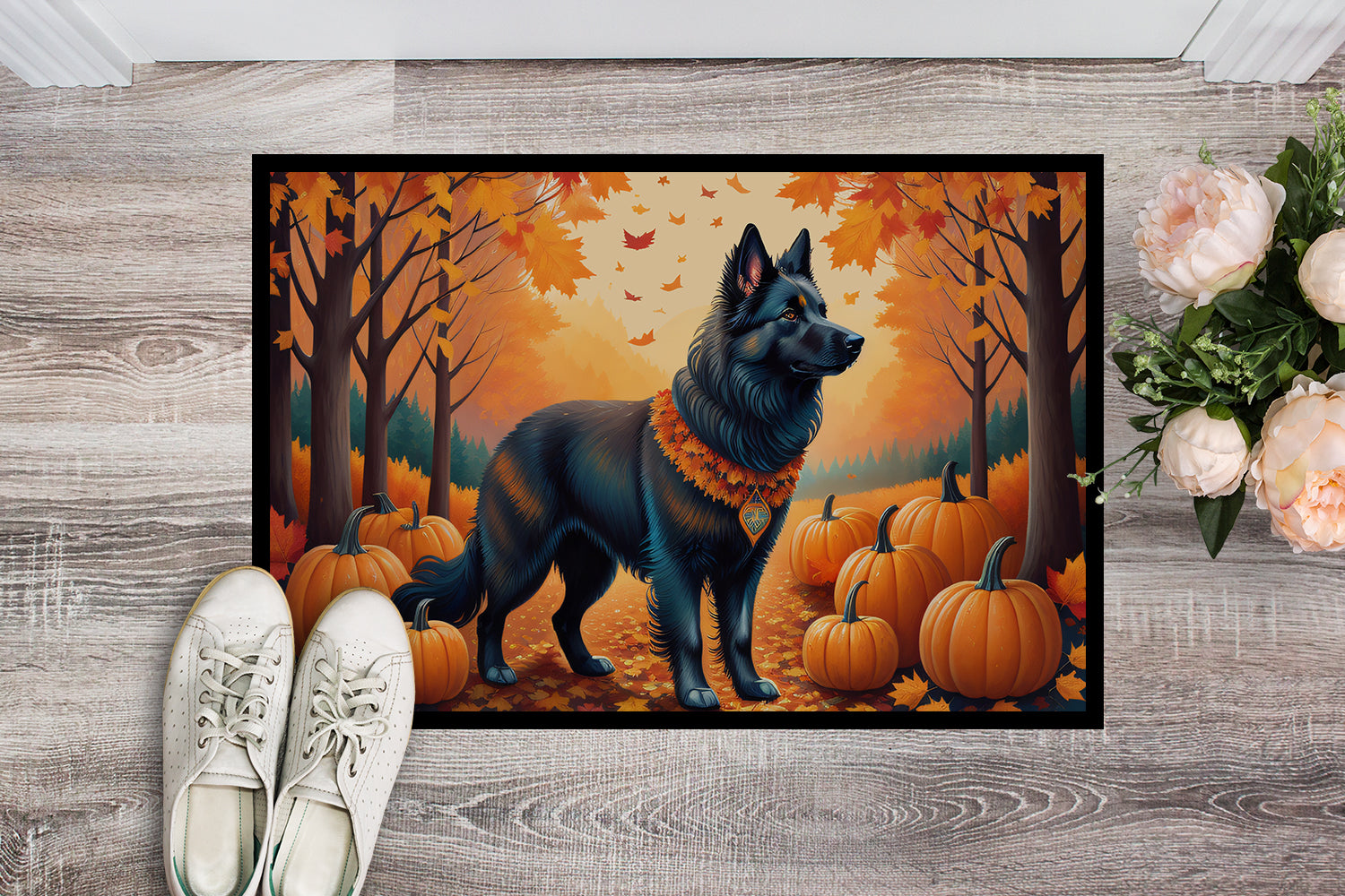 Belgian Sheepdog Fall Doormat 18x27