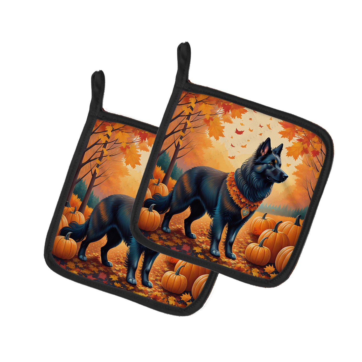 Buy this Belgian Sheepdog Fall Pair of Pot Holders