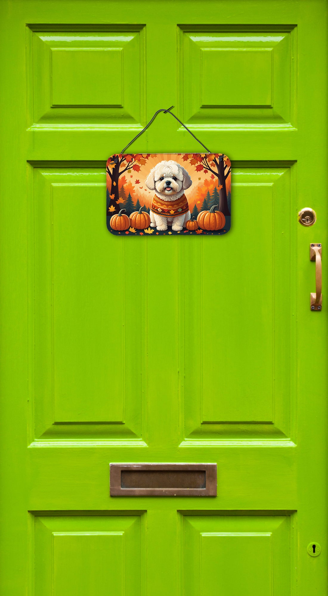 Bichon Frise Fall Wall or Door Hanging Prints