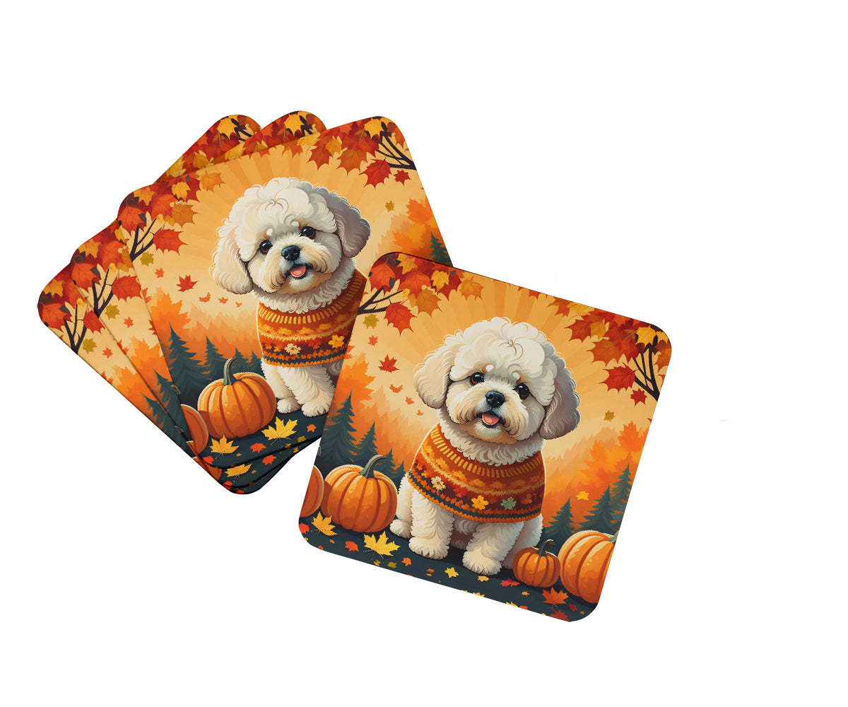 Buy this Bichon Frise Fall Foam Coaster Set of 4