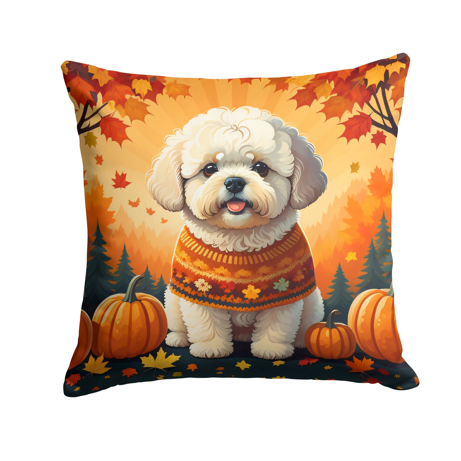 Buy this Bichon Frise Fall Fabric Decorative Pillow