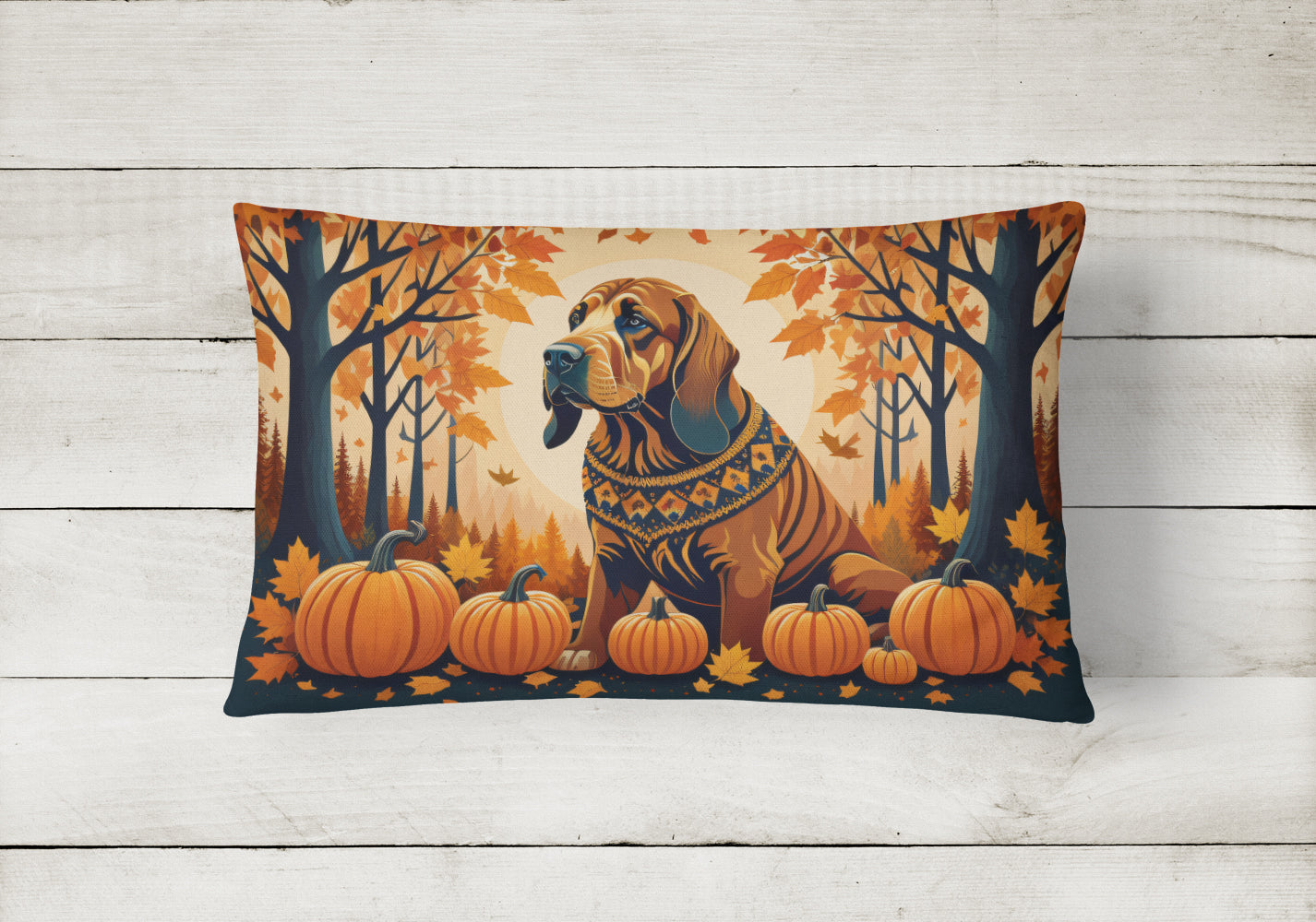 Buy this Bloodhound Fall Fabric Decorative Pillow