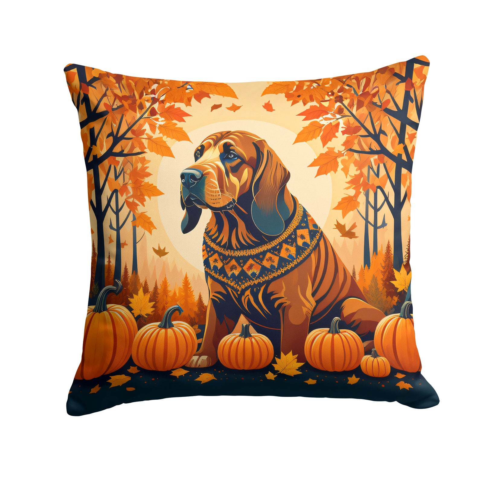 Buy this Bloodhound Fall Fabric Decorative Pillow