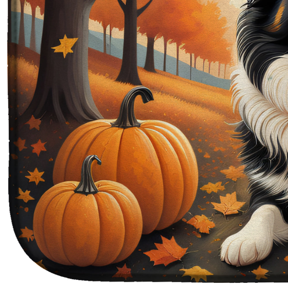 Border Collie Fall Dish Drying Mat  the-store.com.