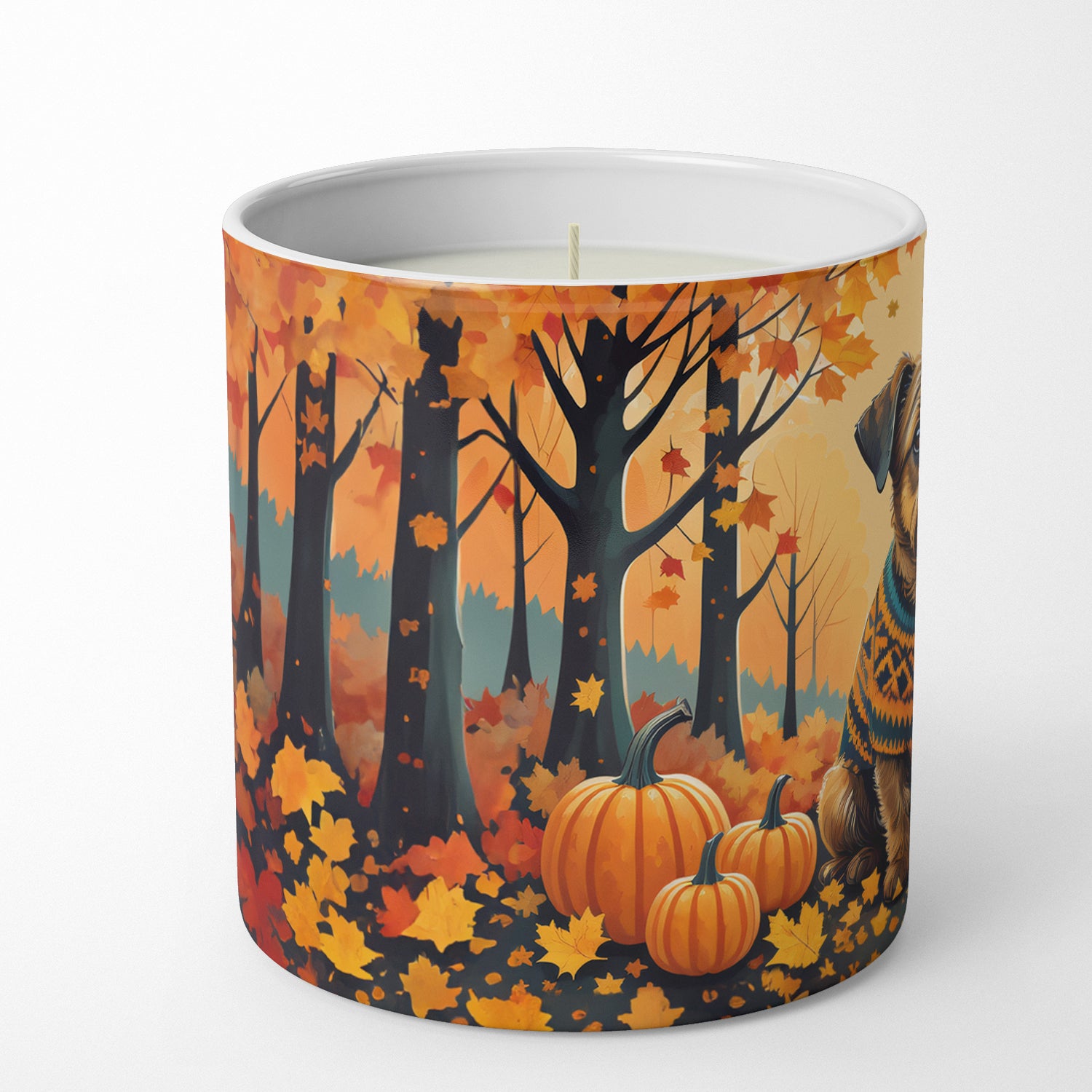 Border Terrier Fall Decorative Soy Candle  the-store.com.