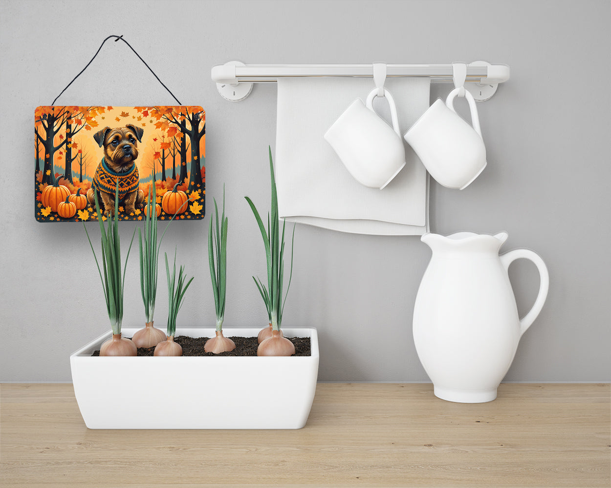 Border Terrier Fall Wall or Door Hanging Prints  the-store.com.