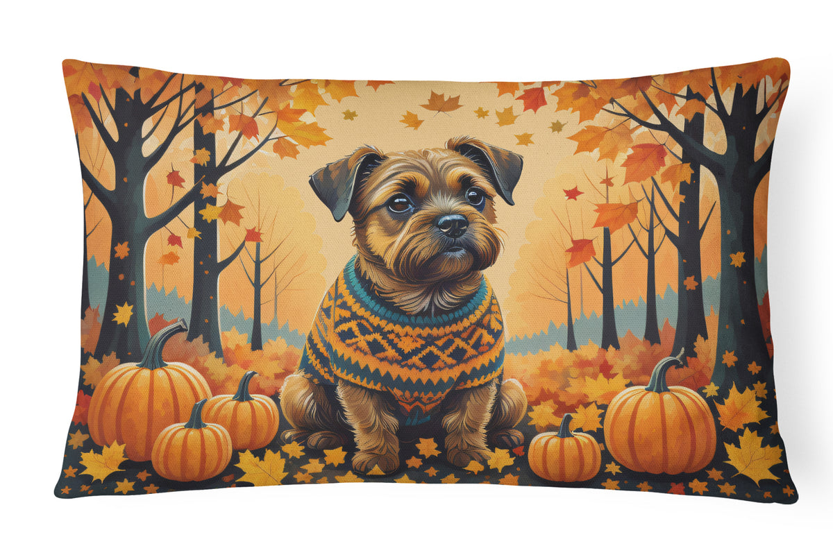 Buy this Border Terrier Fall Fabric Decorative Pillow