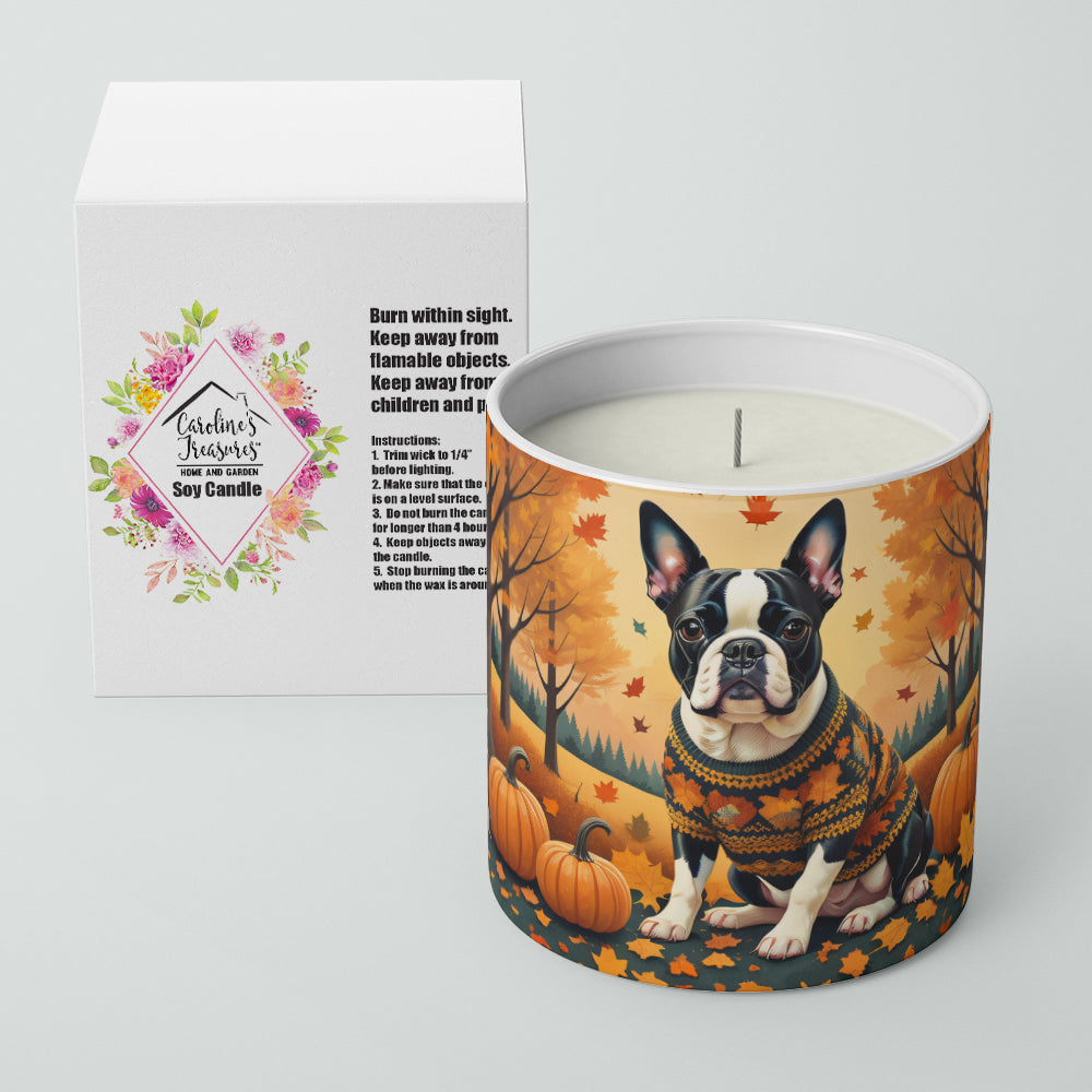 Boston Terrier Fall Decorative Soy Candle  the-store.com.