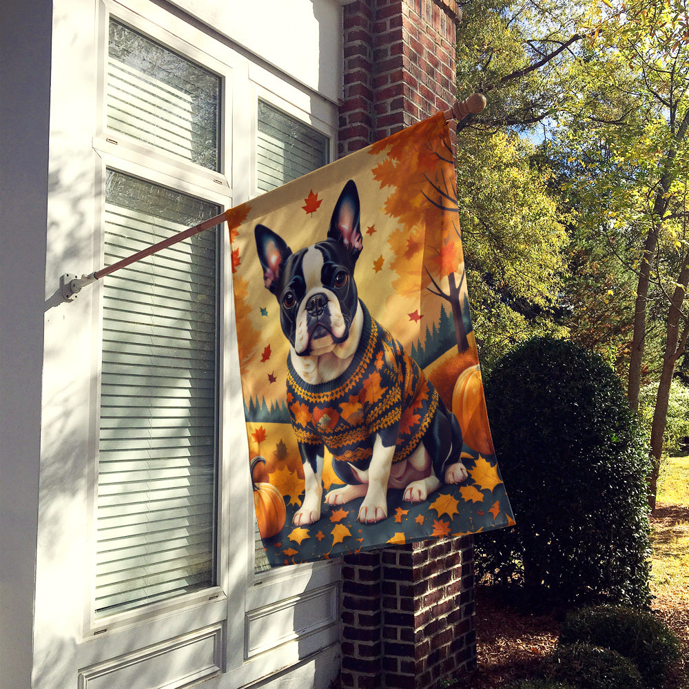 Boston Terrier Fall House Flag