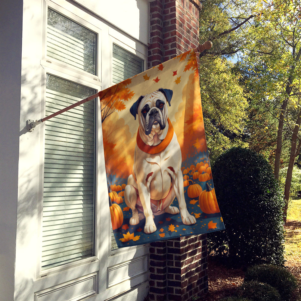 White Boxer Fall House Flag  the-store.com.