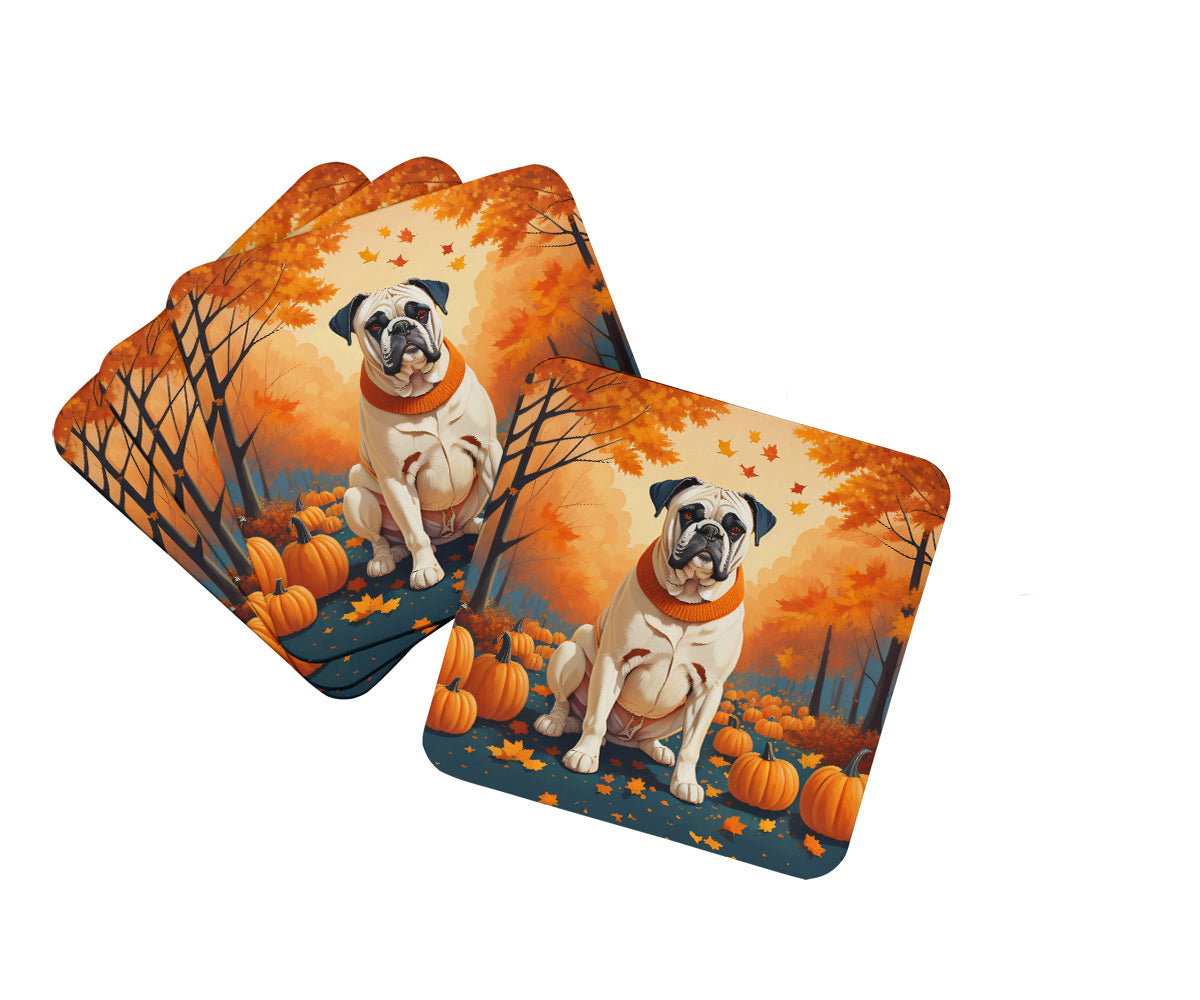 Buy this White Boxer Fall Foam Coaster Set of 4