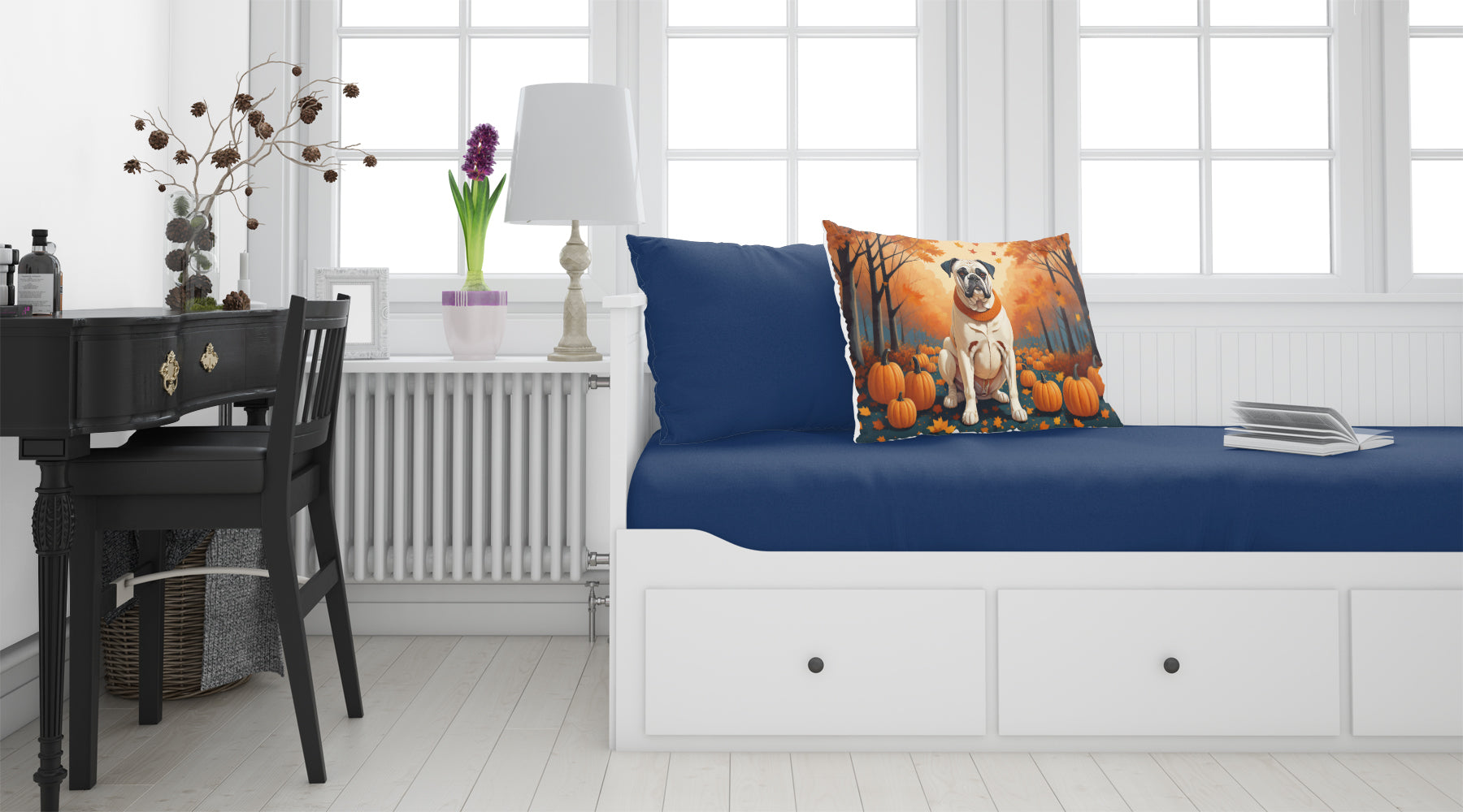 Buy this White Boxer Fall Fabric Standard Pillowcase