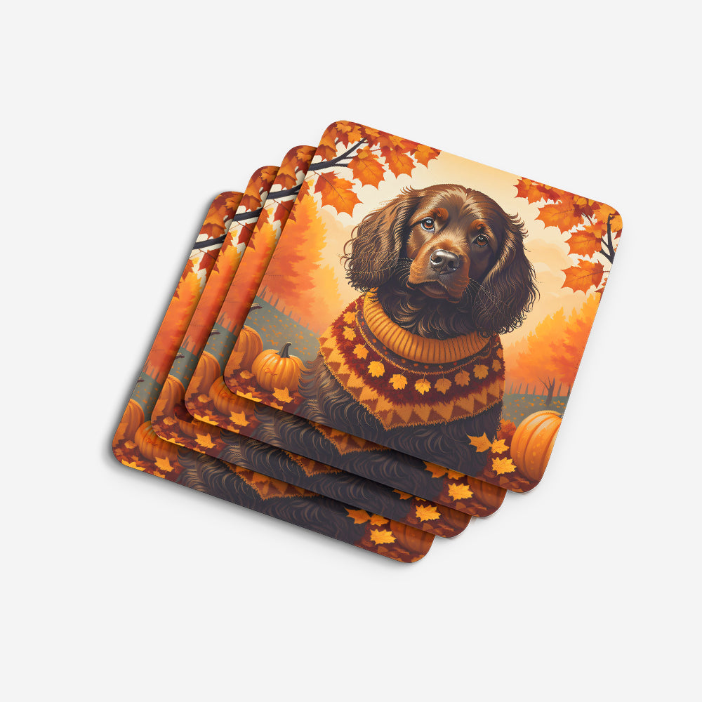 Boykin Spaniel Fall Foam Coaster Set of 4