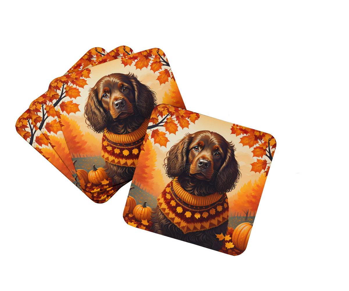 Buy this Boykin Spaniel Fall Foam Coaster Set of 4