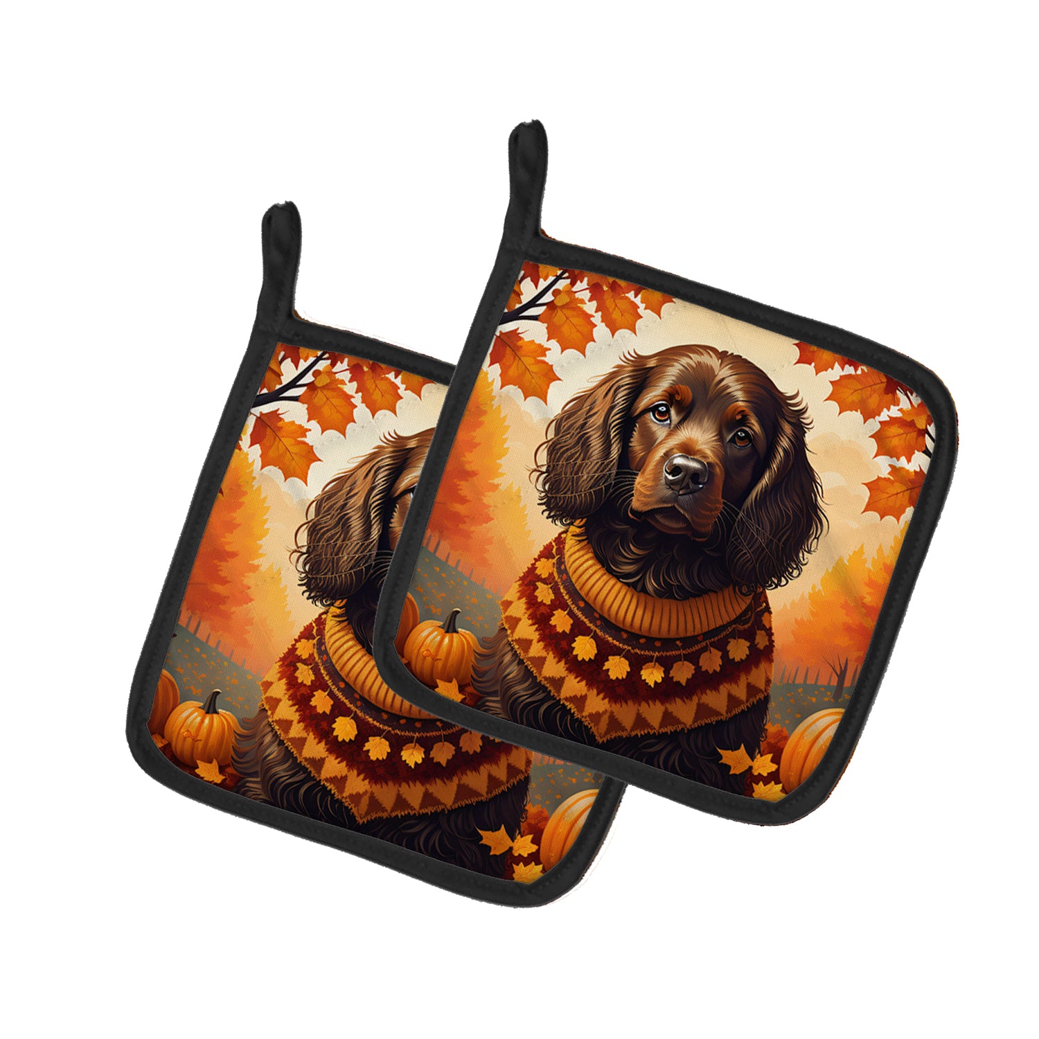 Buy this Boykin Spaniel Fall Pair of Pot Holders