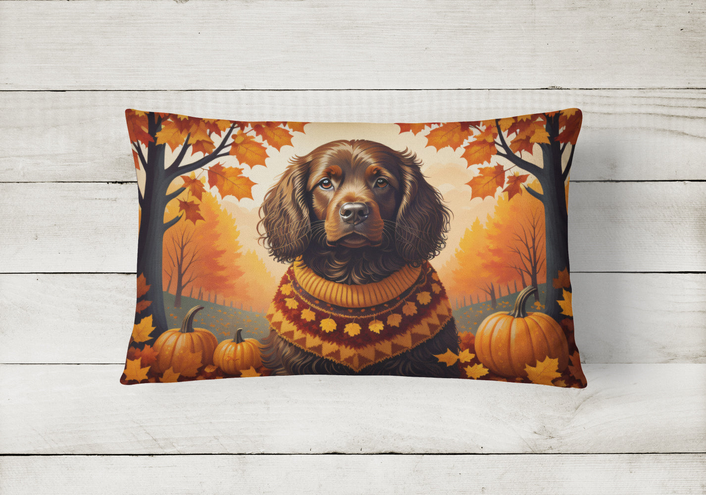 Boykin Spaniel Fall Fabric Decorative Pillow  the-store.com.