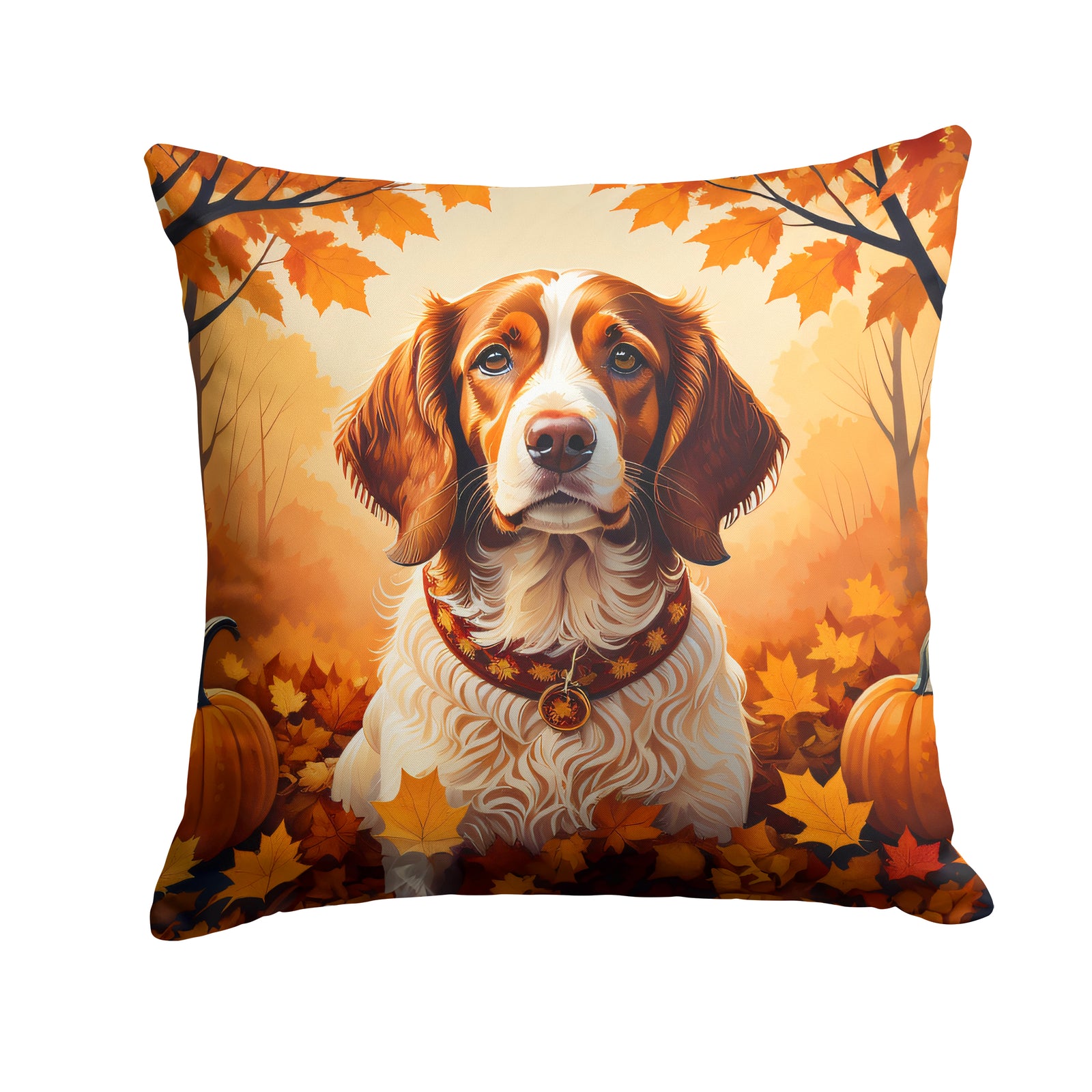 Buy this Brittany Spaniel Fall Fabric Decorative Pillow