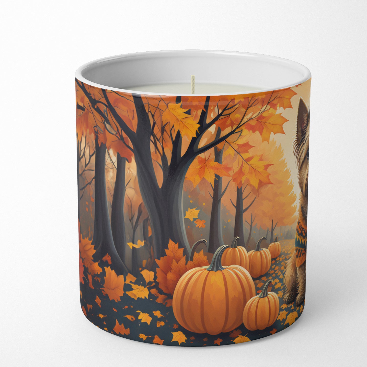 Cairn Terrier Fall Decorative Soy Candle  the-store.com.
