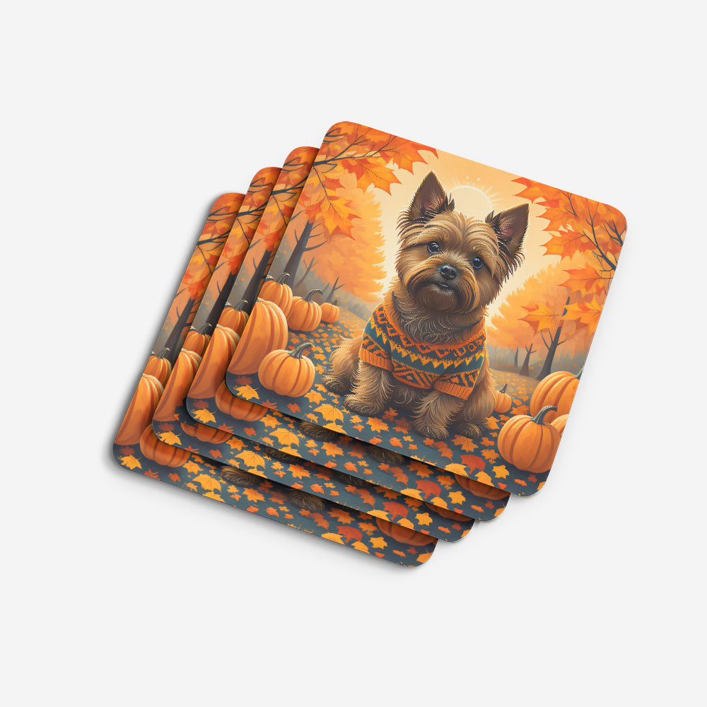 Cairn Terrier Fall Foam Coaster Set of 4