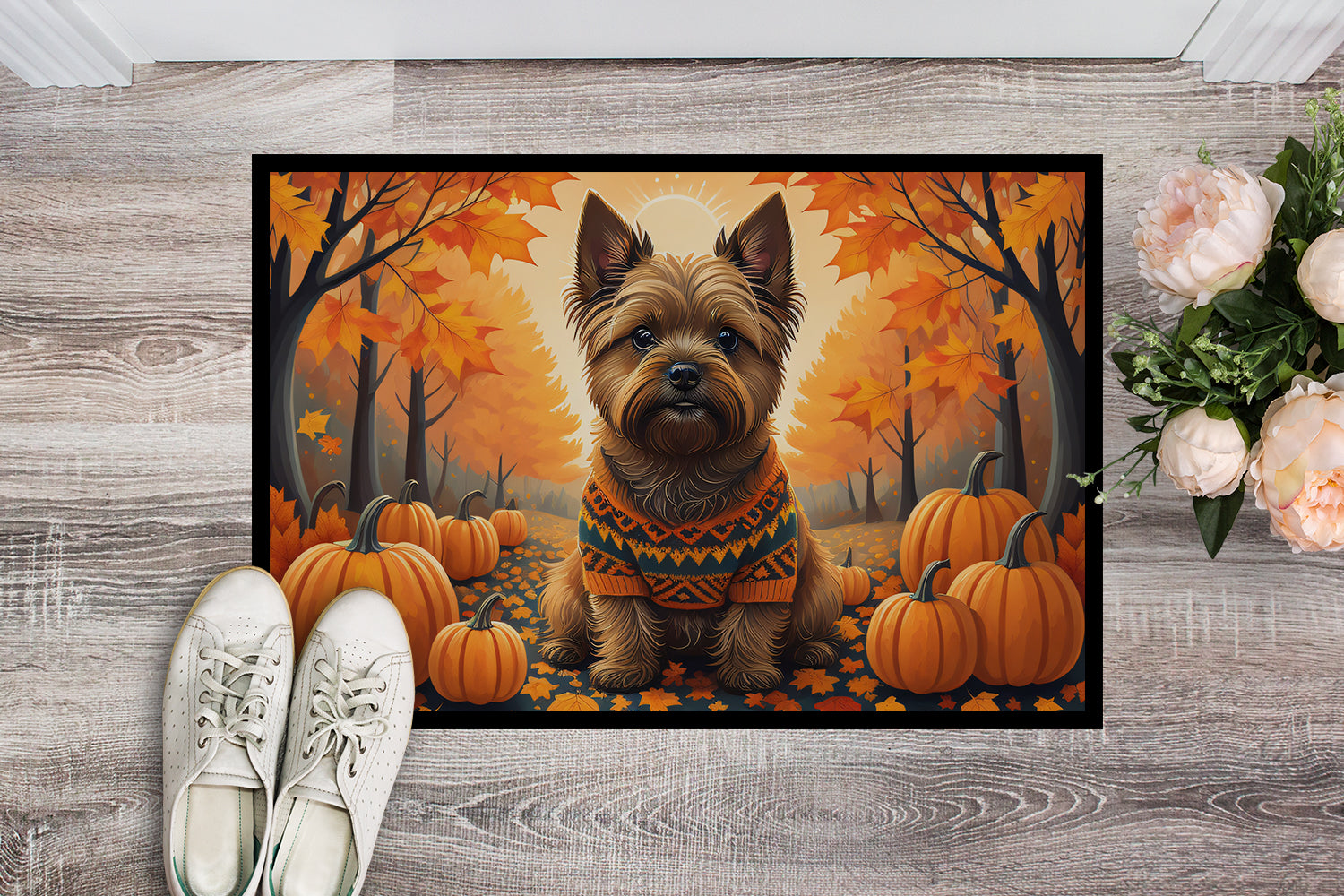 Cairn Terrier Fall Indoor or Outdoor Mat 24x36  the-store.com.