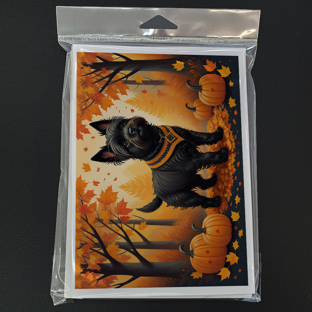 Black Cairn Terrier Fall Greeting Cards and Envelopes Pack of 8  the-store.com.