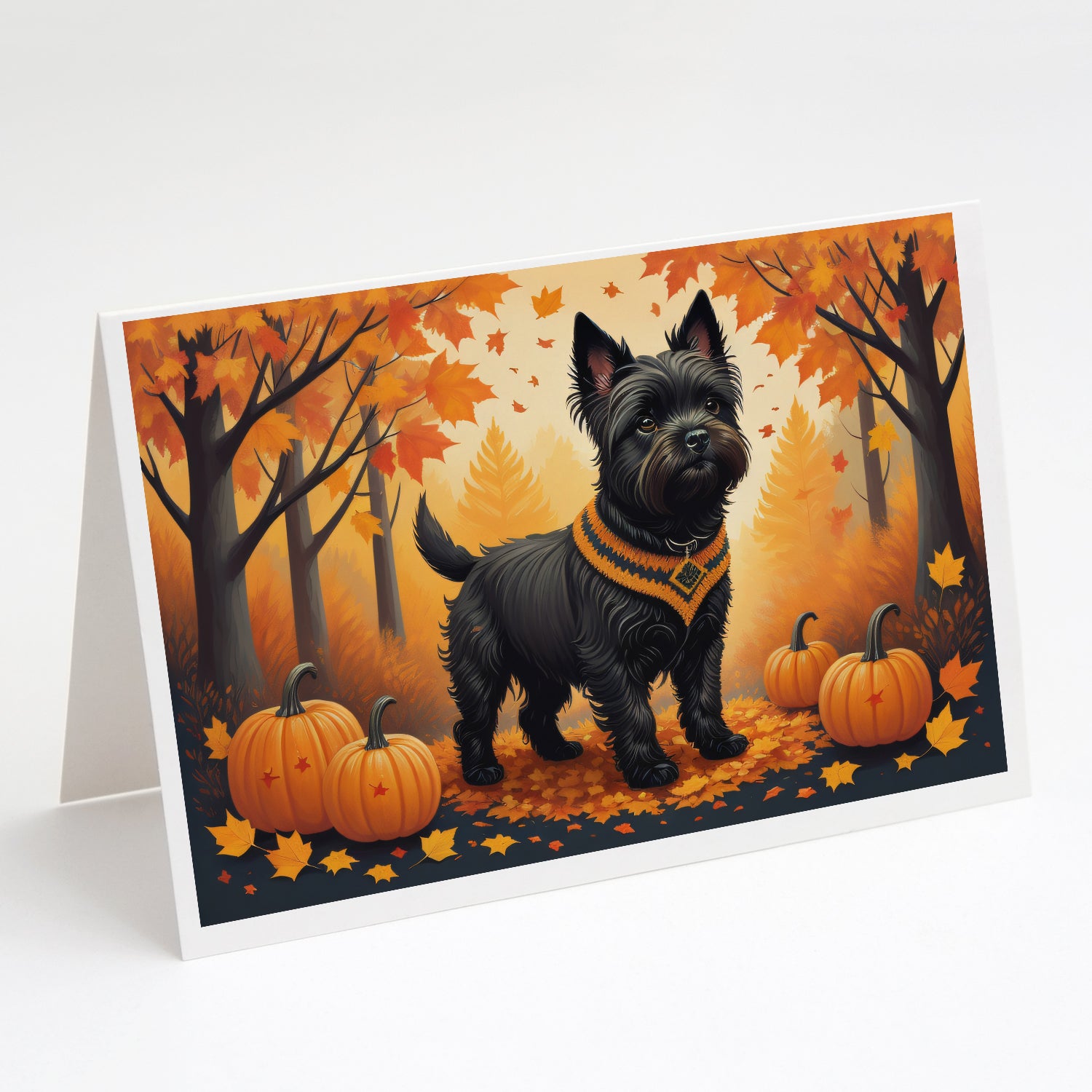 Buy this Black Cairn Terrier Fall Greeting Cards and Envelopes Pack of 8