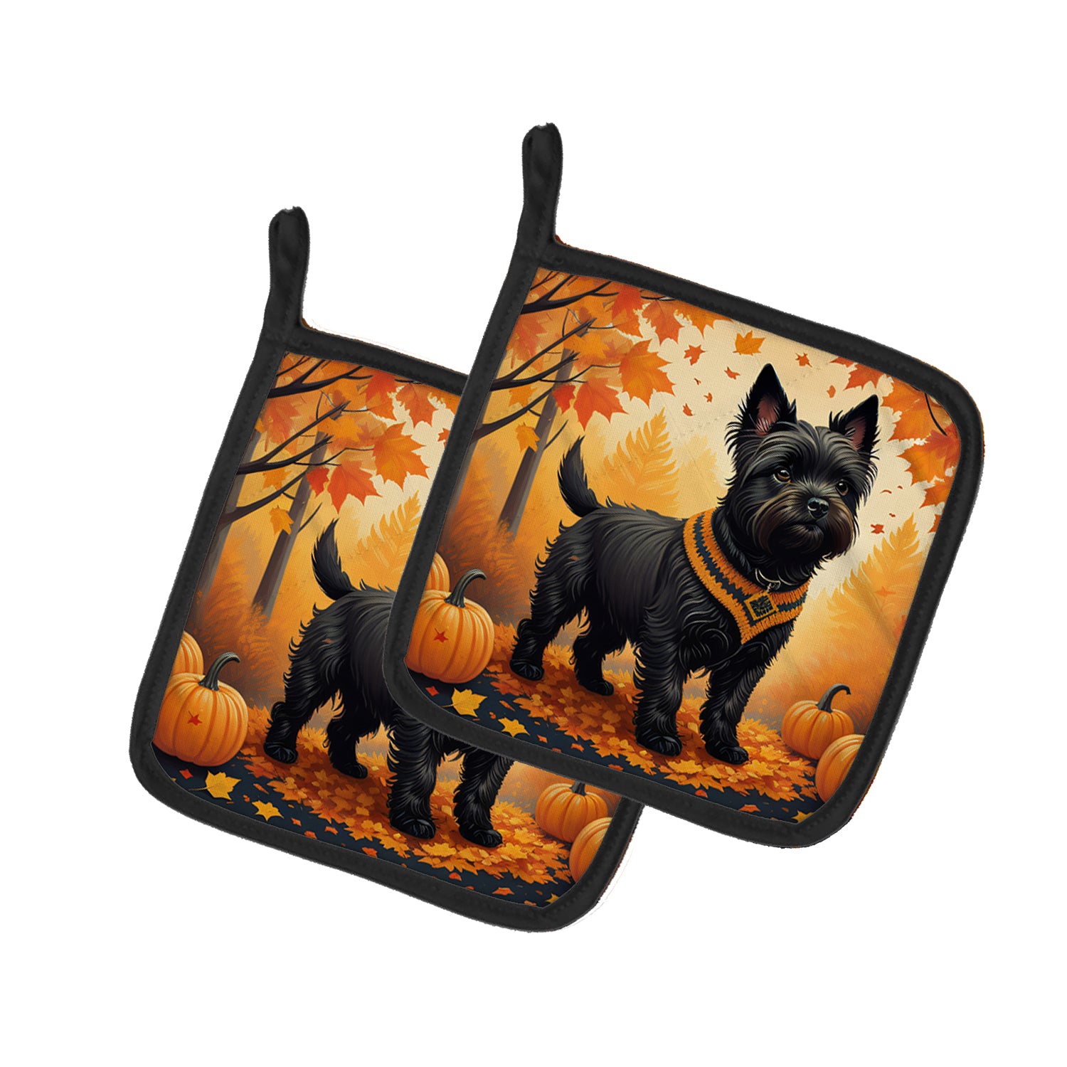 Buy this Black Cairn Terrier Fall Pair of Pot Holders