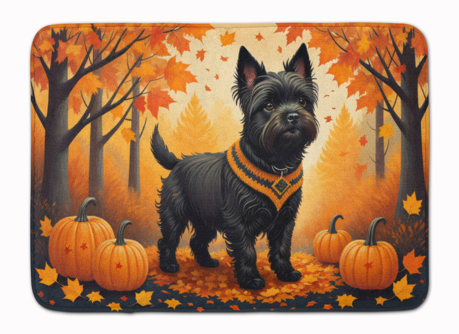 Buy this Black Cairn Terrier Fall Memory Foam Kitchen Mat