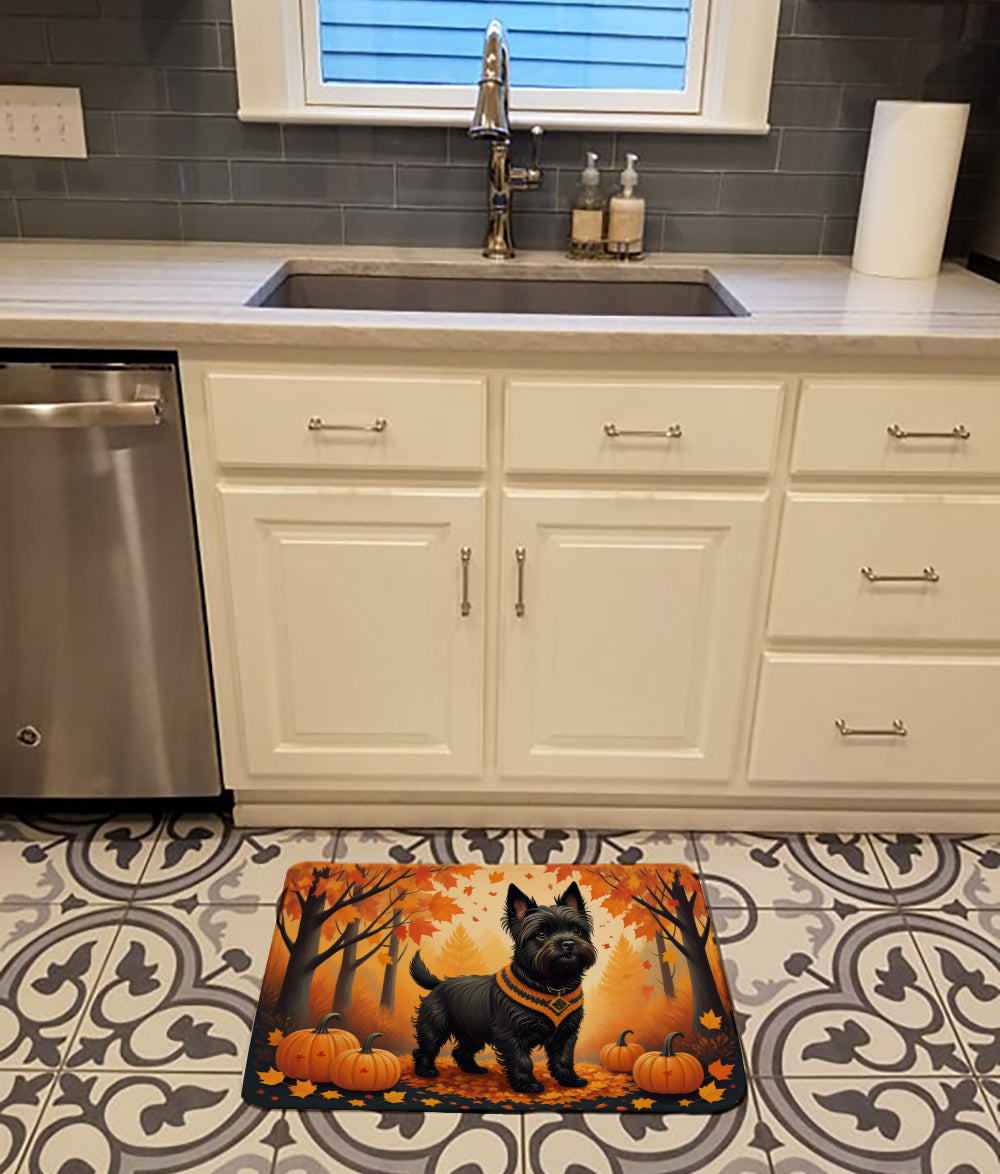 Black Cairn Terrier Fall Memory Foam Kitchen Mat  the-store.com.