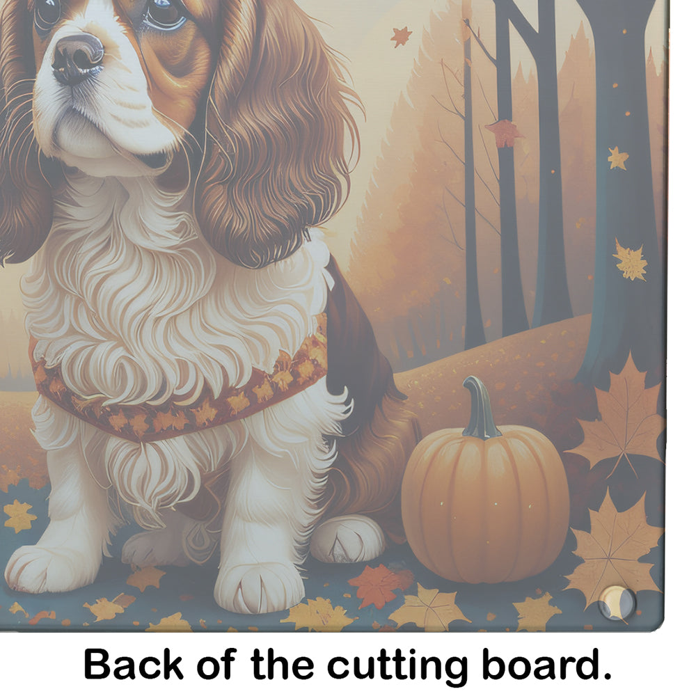 Cavalier Spaniel Fall Glass Cutting Board Large  the-store.com.