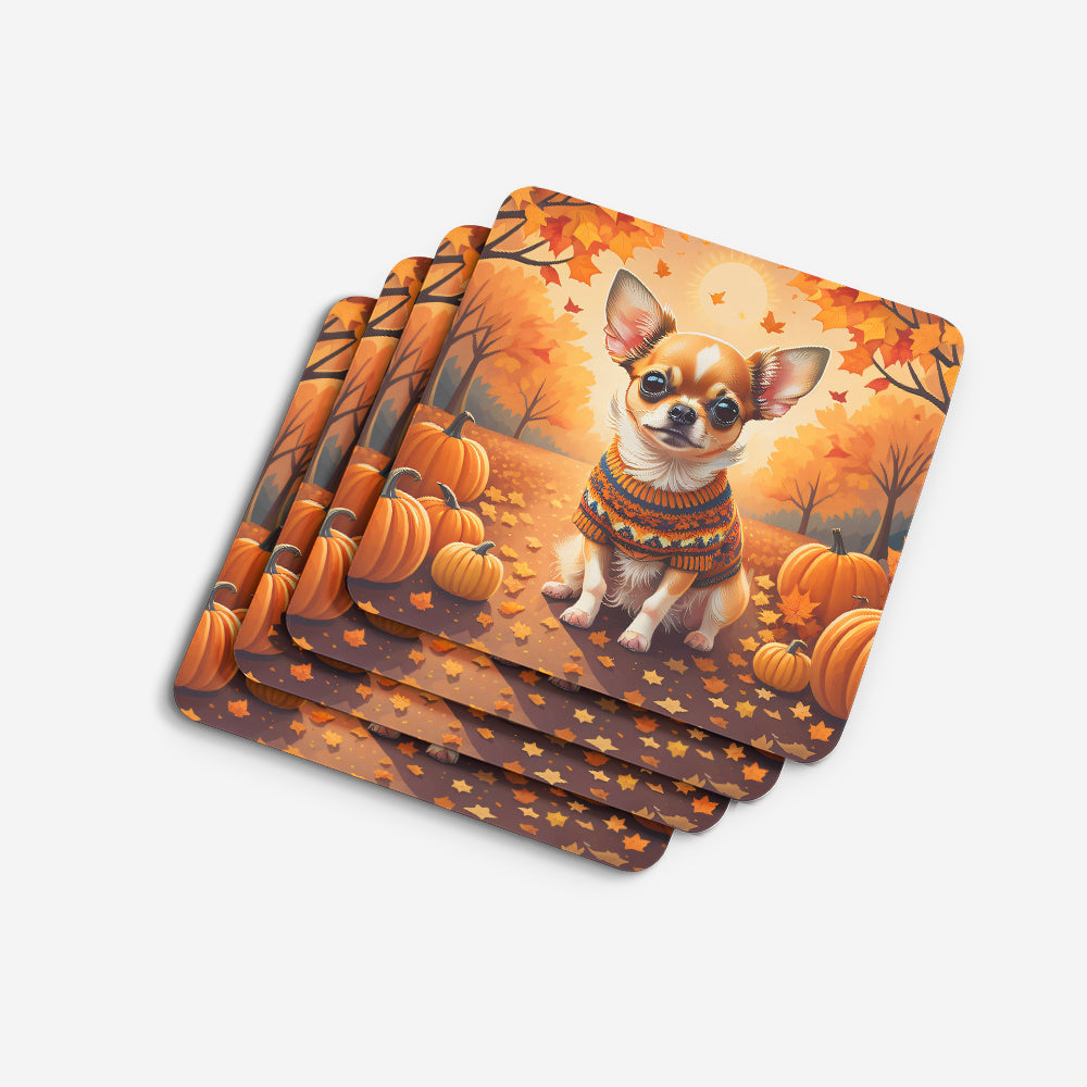 Chihuahua Fall Foam Coaster Set of 4