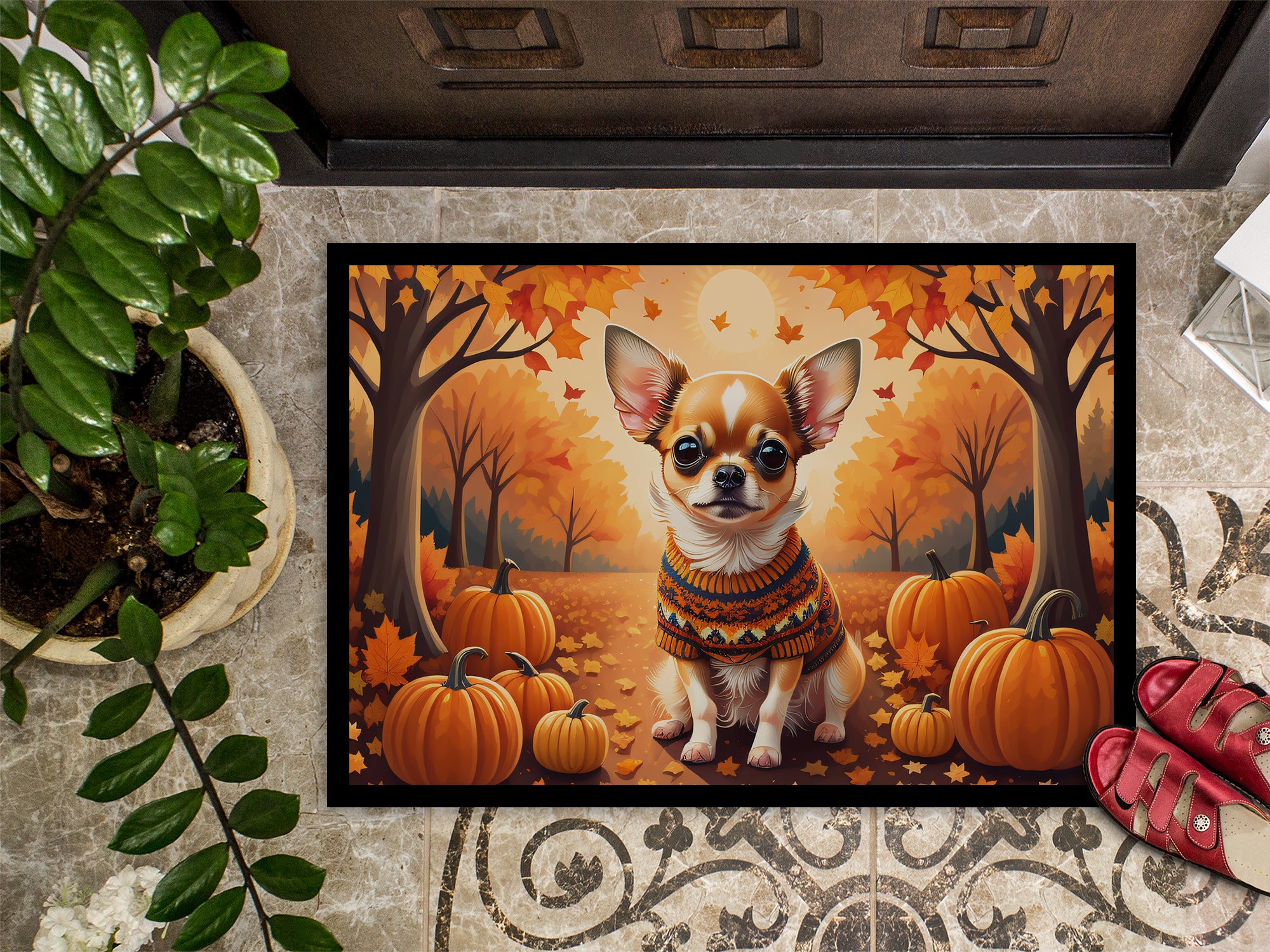 Chihuahua Fall Indoor or Outdoor Mat 24x36  the-store.com.