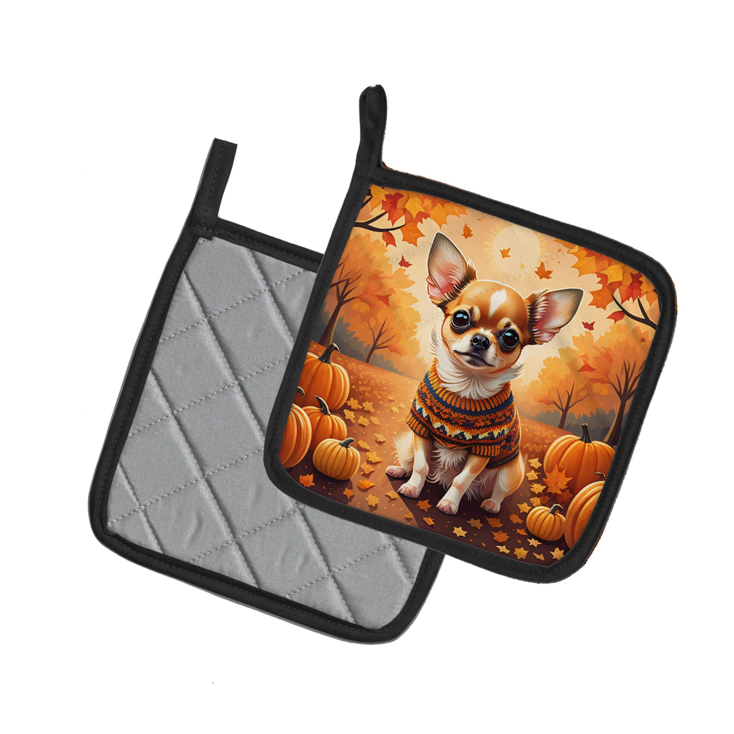 Chihuahua Fall Pair of Pot Holders  the-store.com.