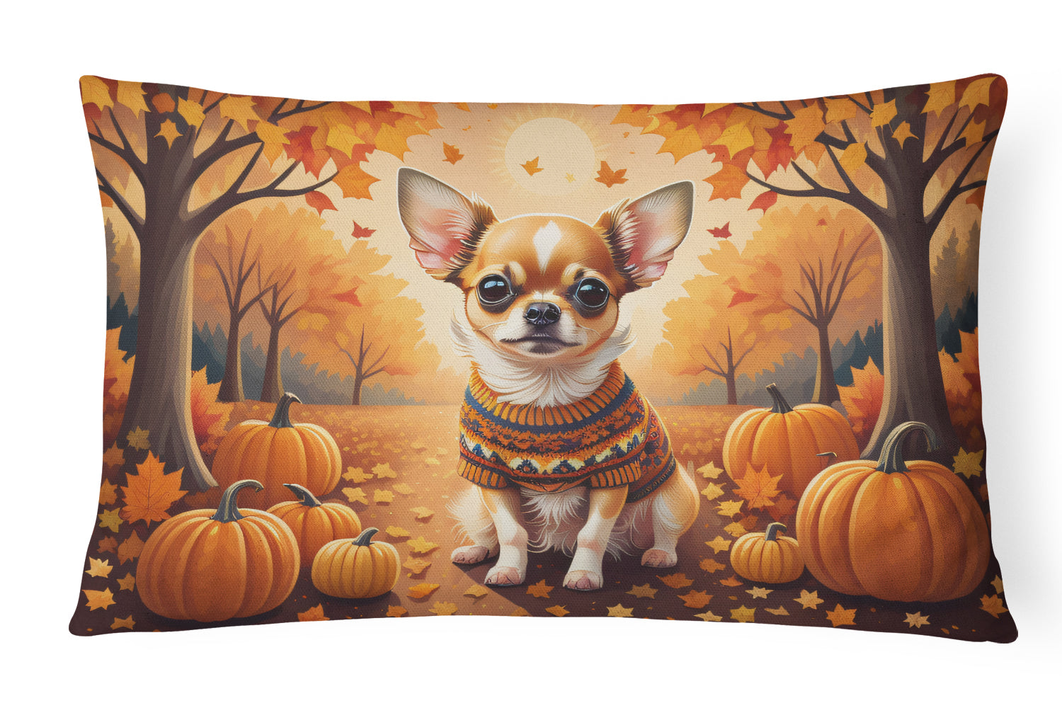 Buy this Chihuahua Fall Fabric Decorative Pillow