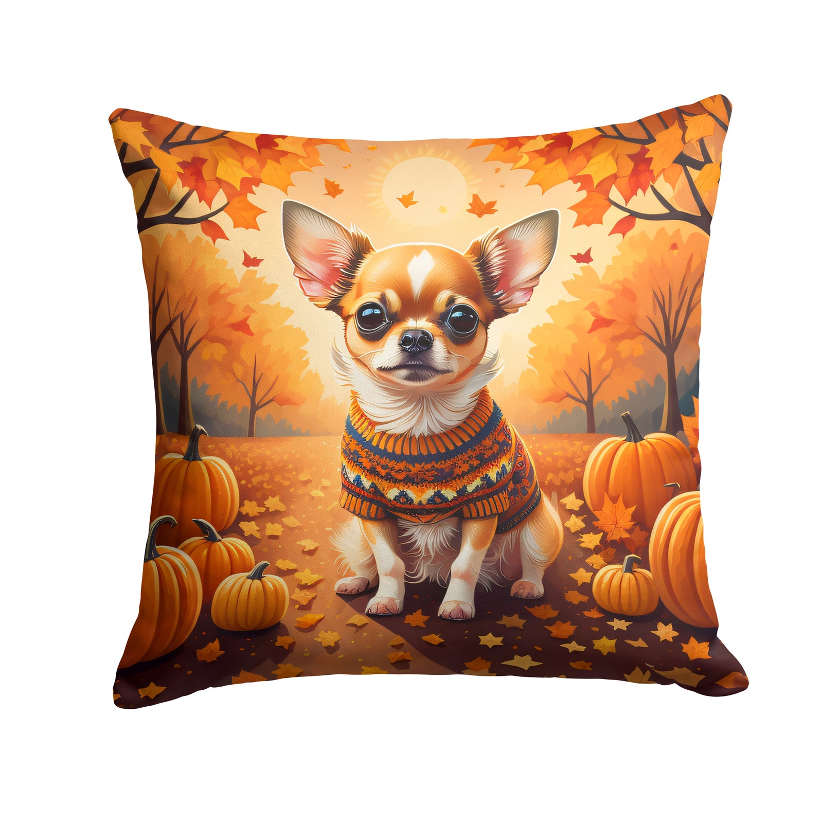 Buy this Chihuahua Fall Fabric Decorative Pillow