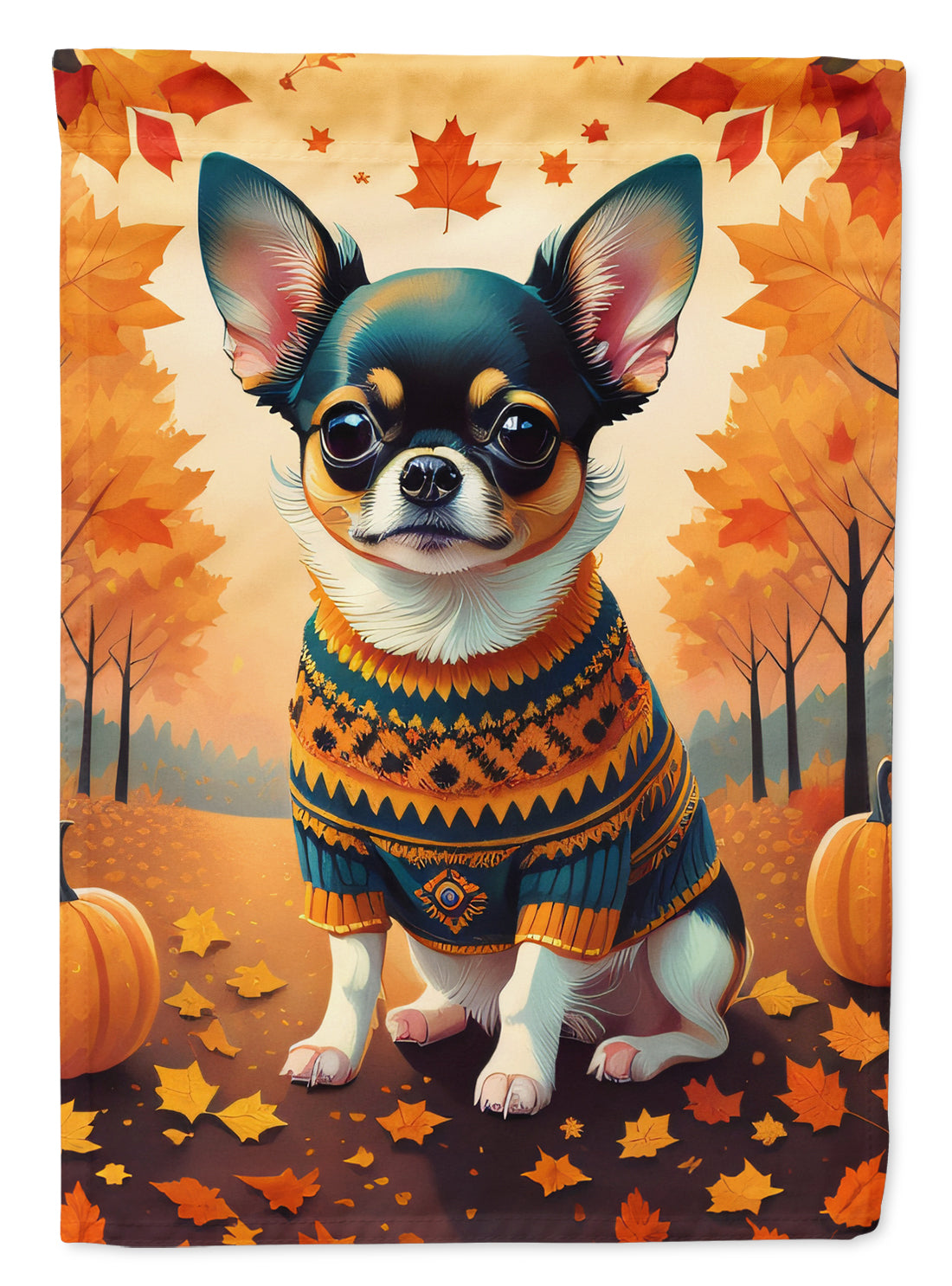 Buy this Tricolor Chihuahua Fall House Flag